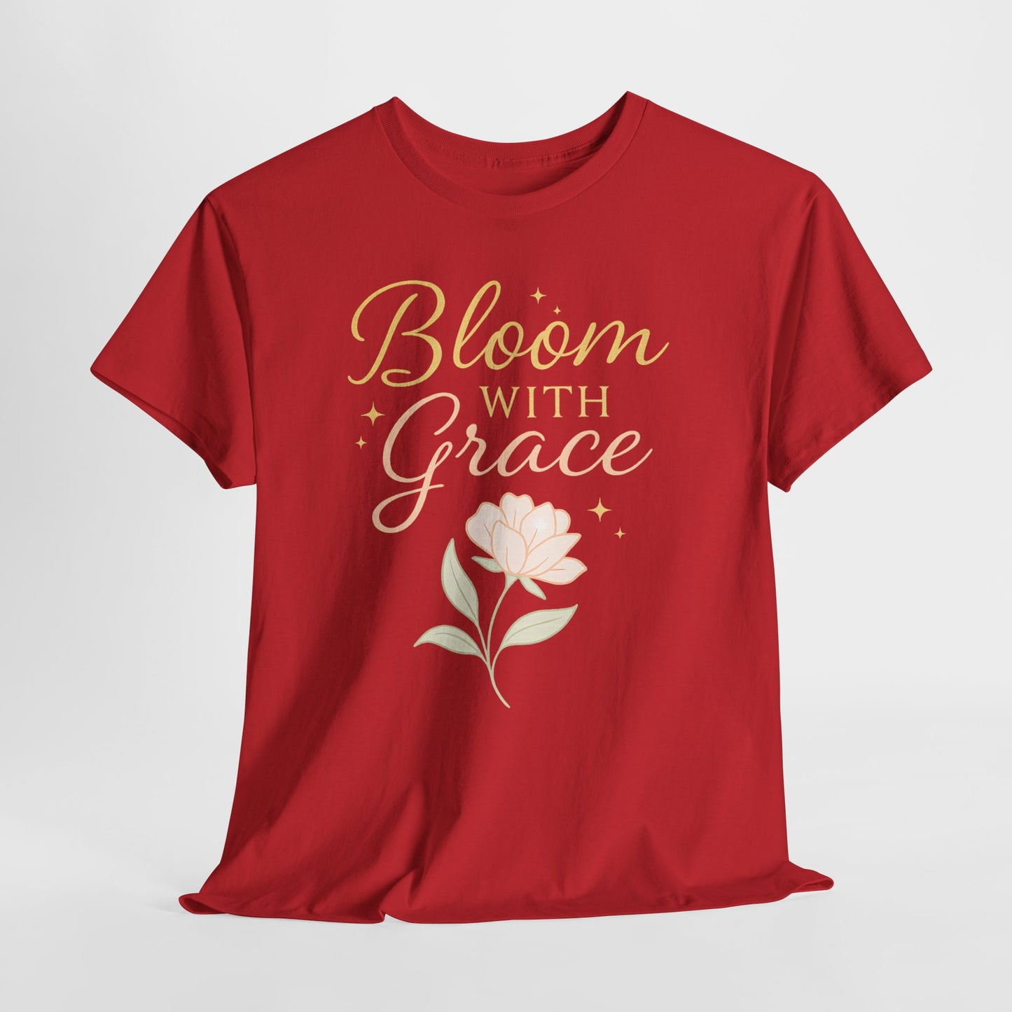 Bloom with Grace Unisex Heavy Cotton Tee - Inspirational Floral Shirt