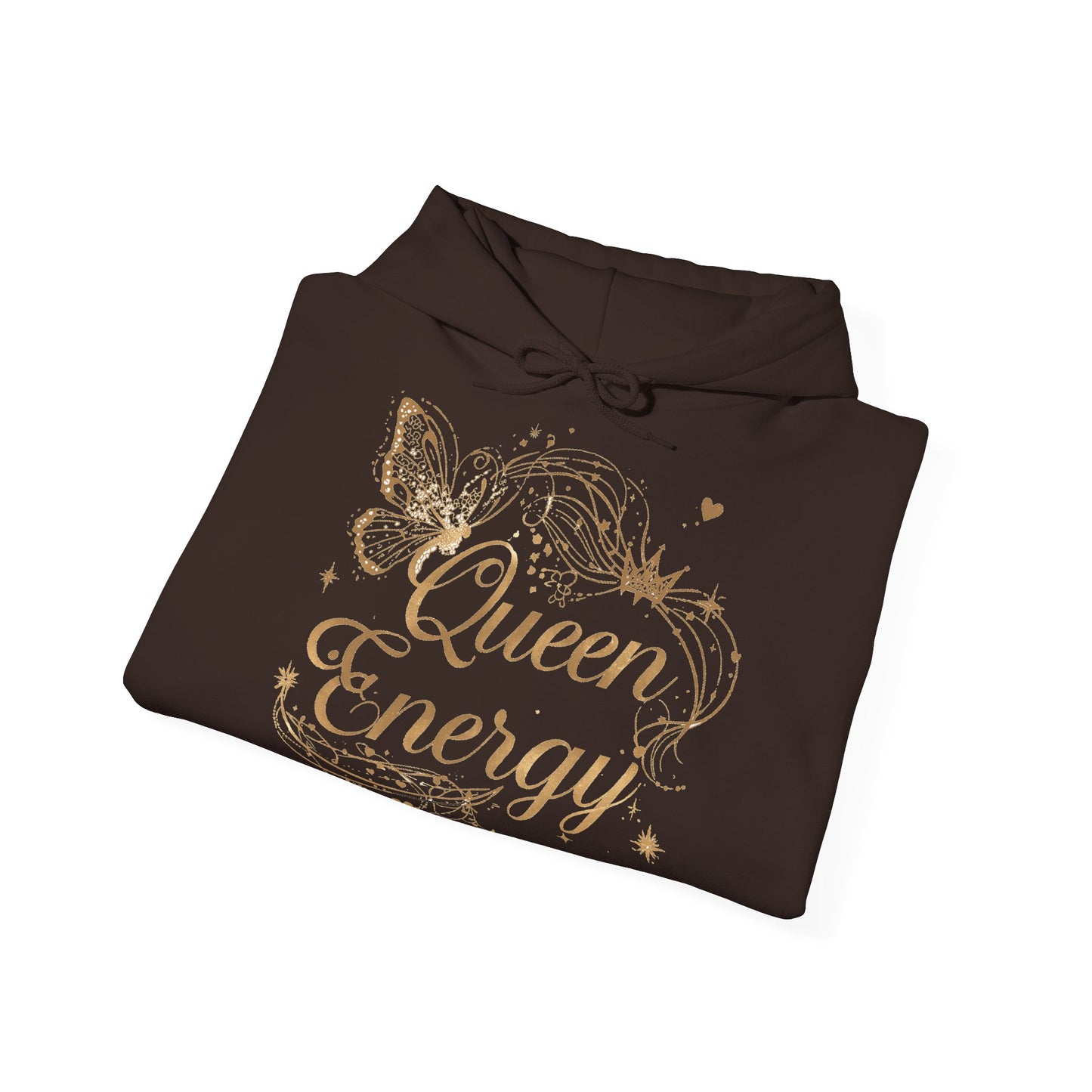 „Queen Energy“ Hoodie – Femininer Premium Kapuzenpullover mit Schmetterling & Sternen
