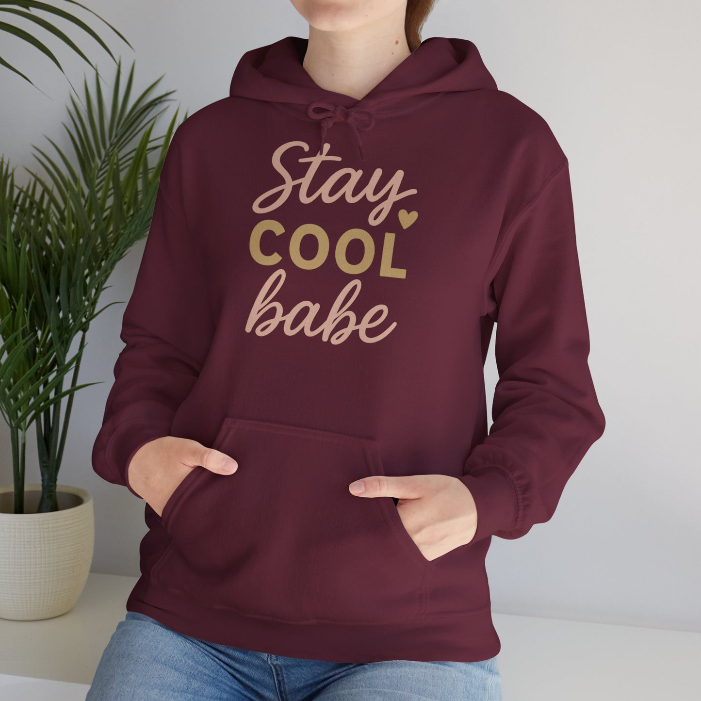 Stay Cool Babe Hoodie — Cute Pastel Graphic Pullover
