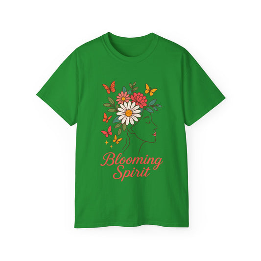 Blooming Spirit – Florales Damen T-Shirt mit zarter Linienkunst