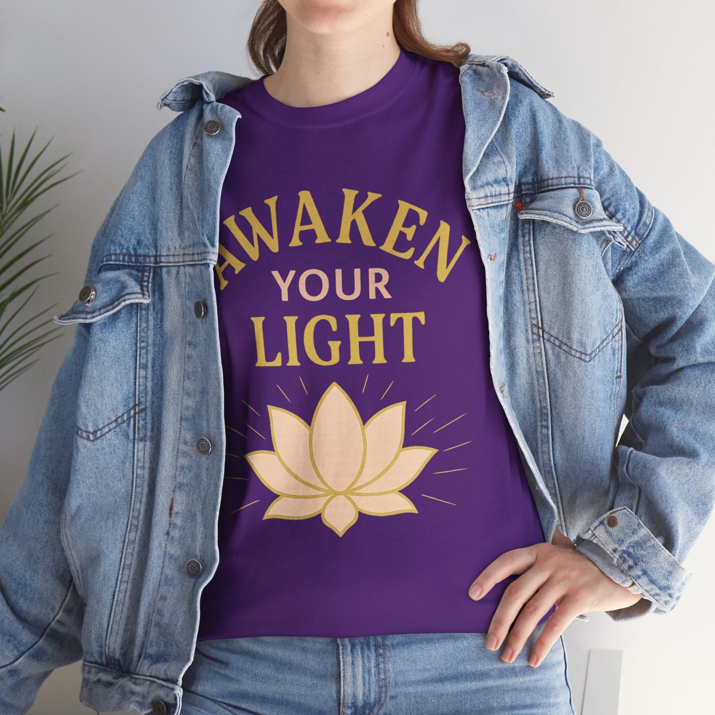 Awaken Your Light Unisex Tee - Inspirational Cotton Shirt for Mindfulness and Yoga