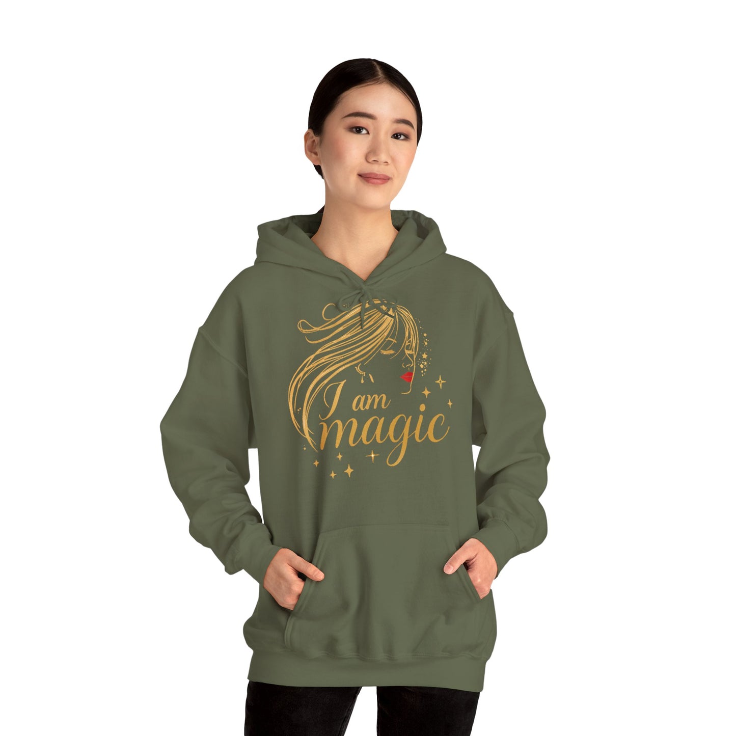 „I Am Magic“ Hoodie – Femininer Premium Kapuzenpullover mit goldener Illustration