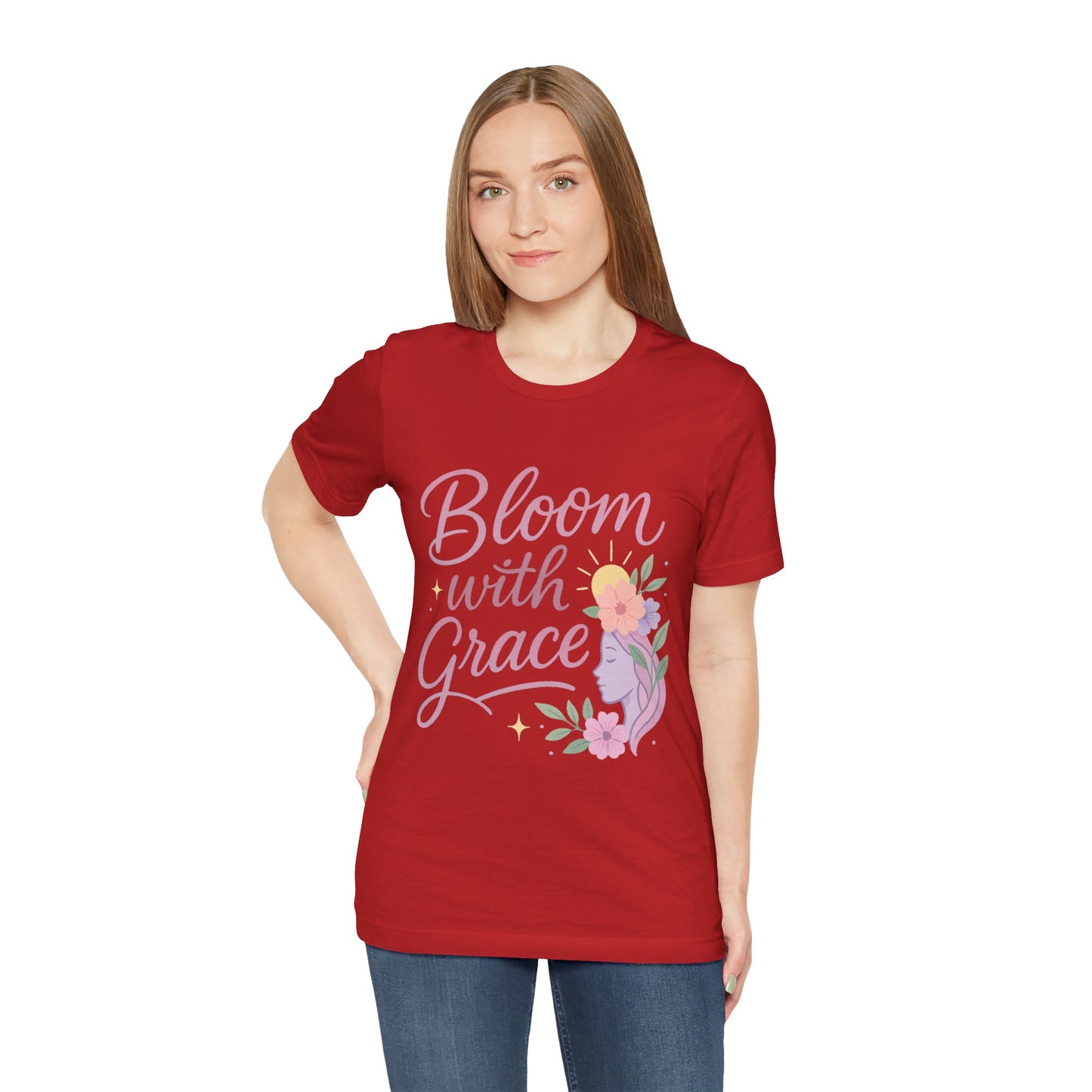 Bloom with Grace –  Unisex Jersey Short Sleeve Tee