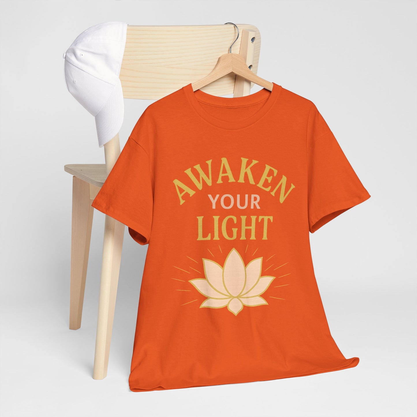 Awaken Your Light Unisex Tee - Inspirational Cotton Shirt for Mindfulness and Yoga