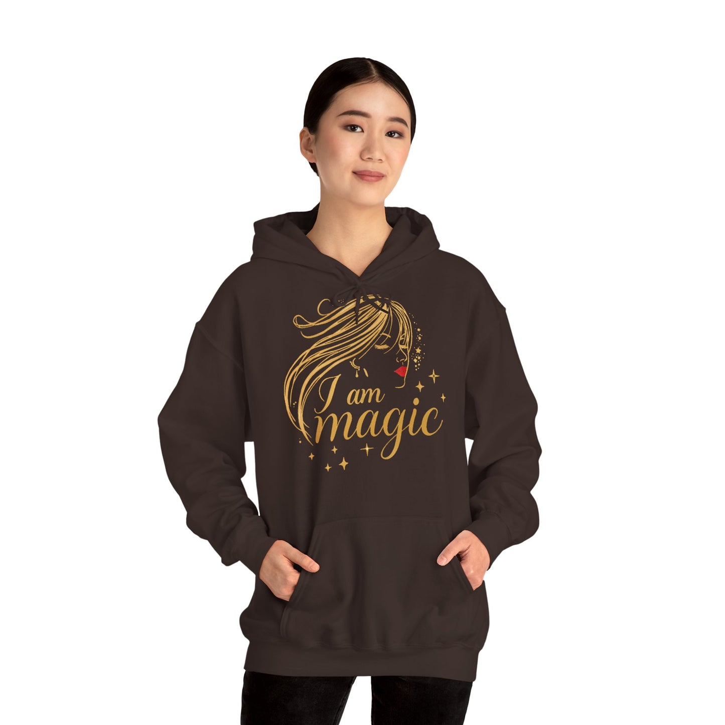 „I Am Magic“ Hoodie – Femininer Premium Kapuzenpullover mit goldener Illustration