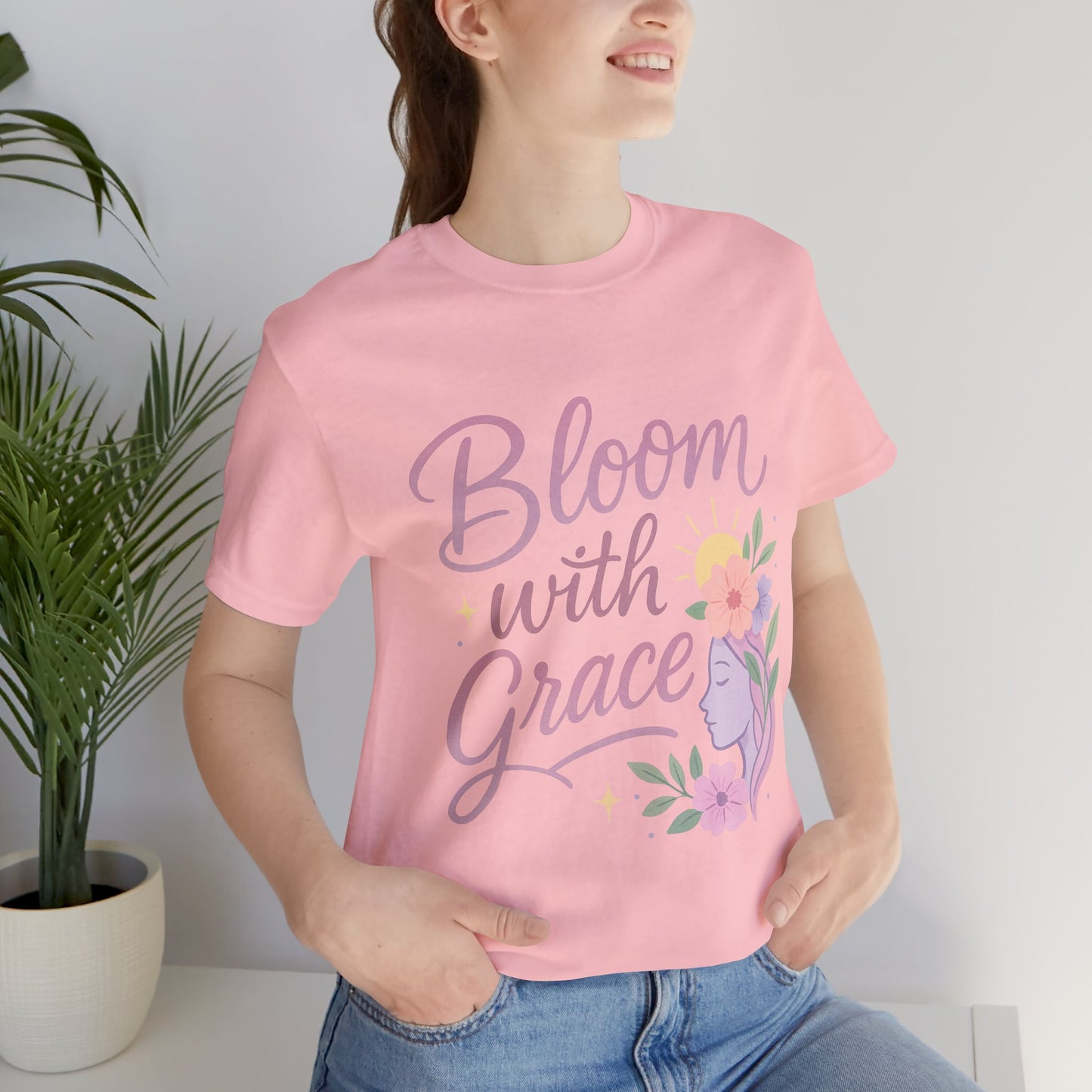 Bloom with Grace –  Unisex Jersey Short Sleeve Tee