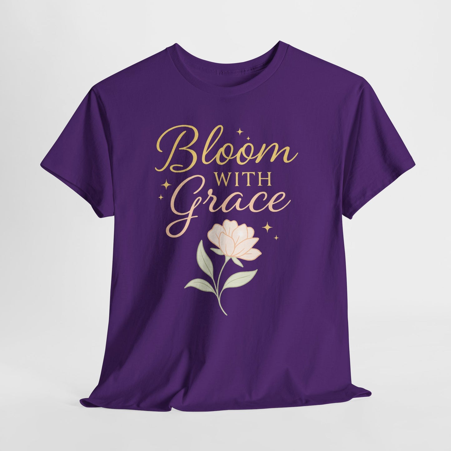 Bloom with Grace Unisex Heavy Cotton Tee - Inspirational Floral Shirt