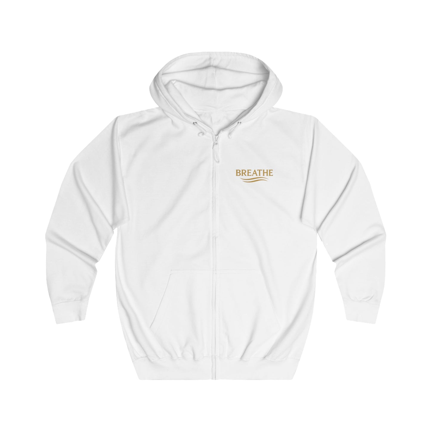 Breathe Minimal Zip Hoodie — Lightweight White Full-Zip Sweatshirt
