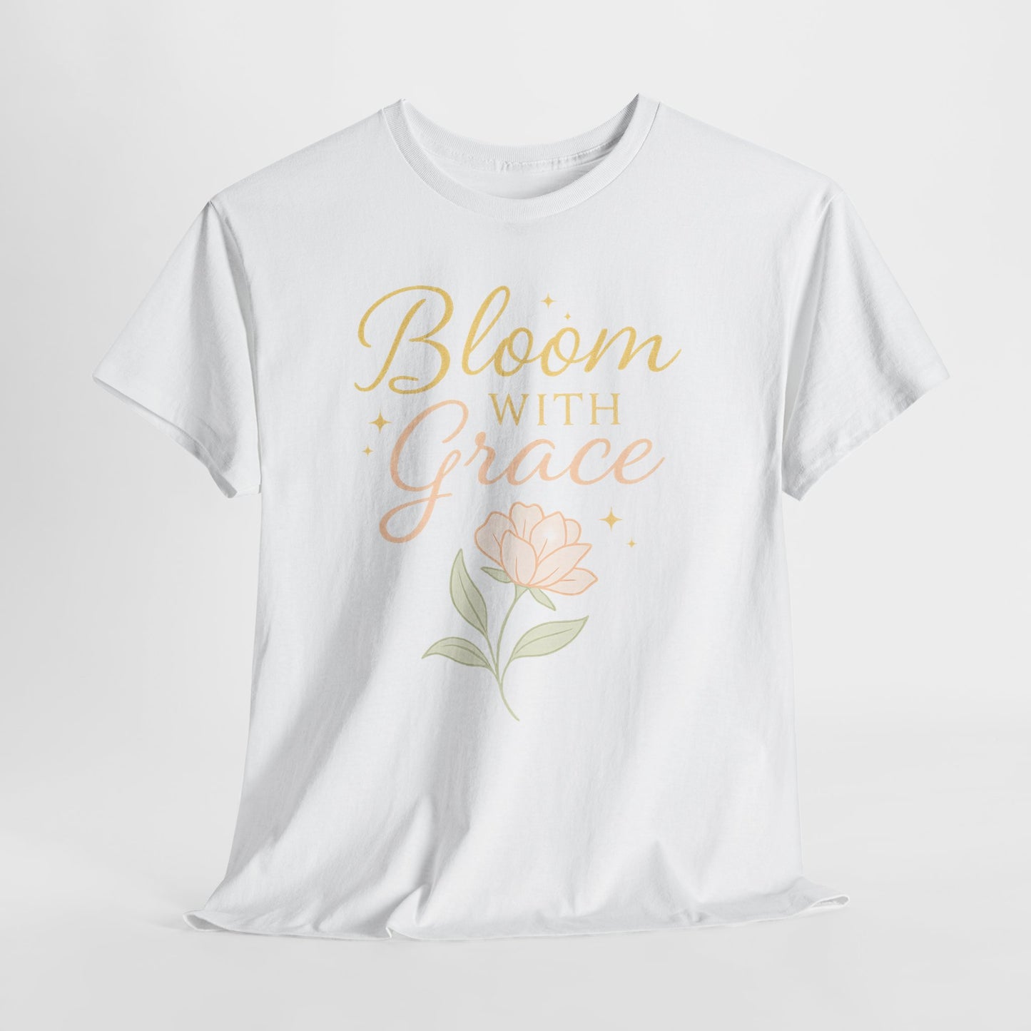 Bloom with Grace Unisex Heavy Cotton Tee - Inspirational Floral Shirt