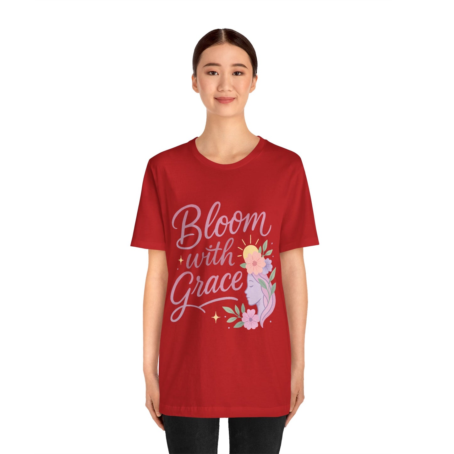 Bloom with Grace –  Unisex Jersey Short Sleeve Tee