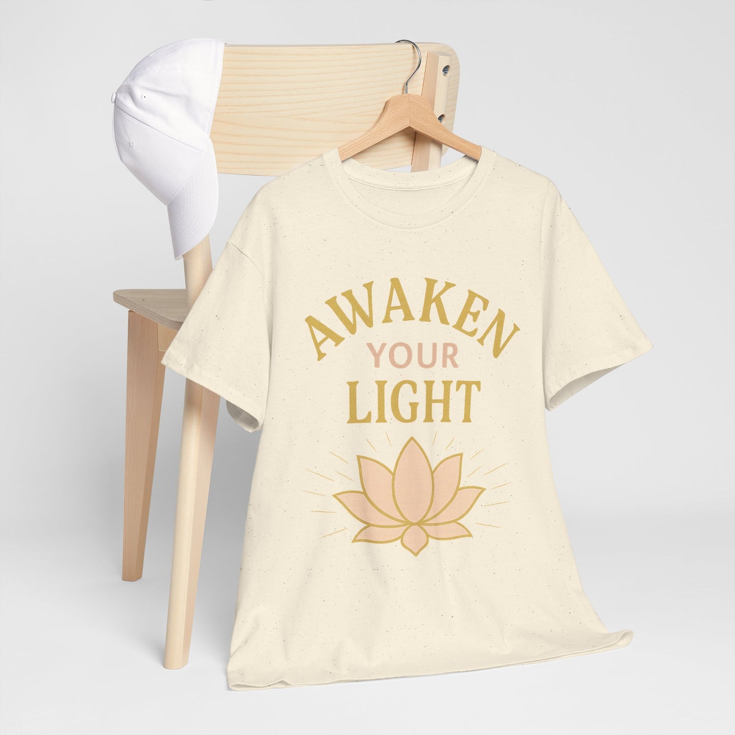 Awaken Your Light Unisex Tee - Inspirational Cotton Shirt for Mindfulness and Yoga