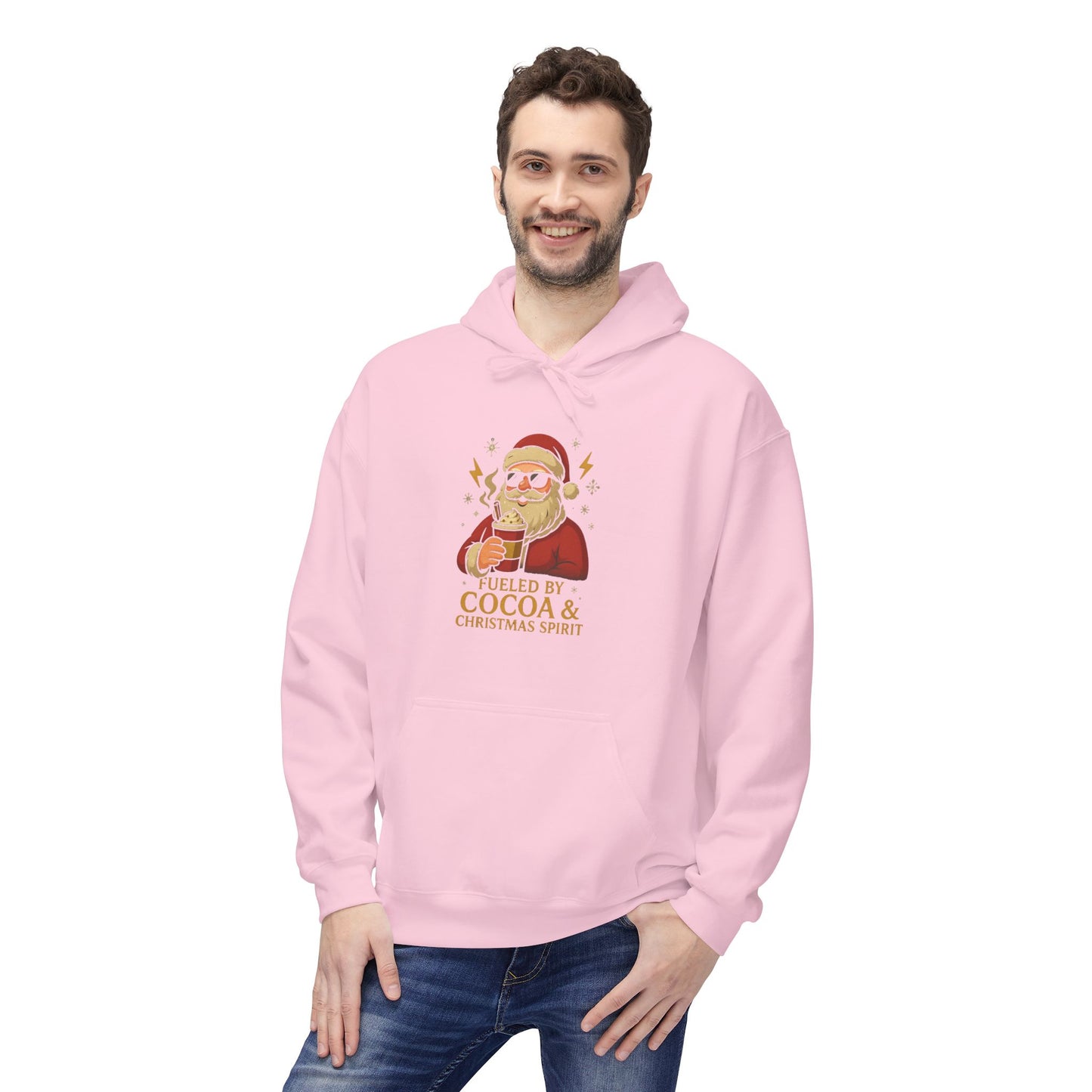 Christmas Cocoa Hoodie - 'Believe in Cocoa & Christmas Spirit' Festive Santa Sweatshirt