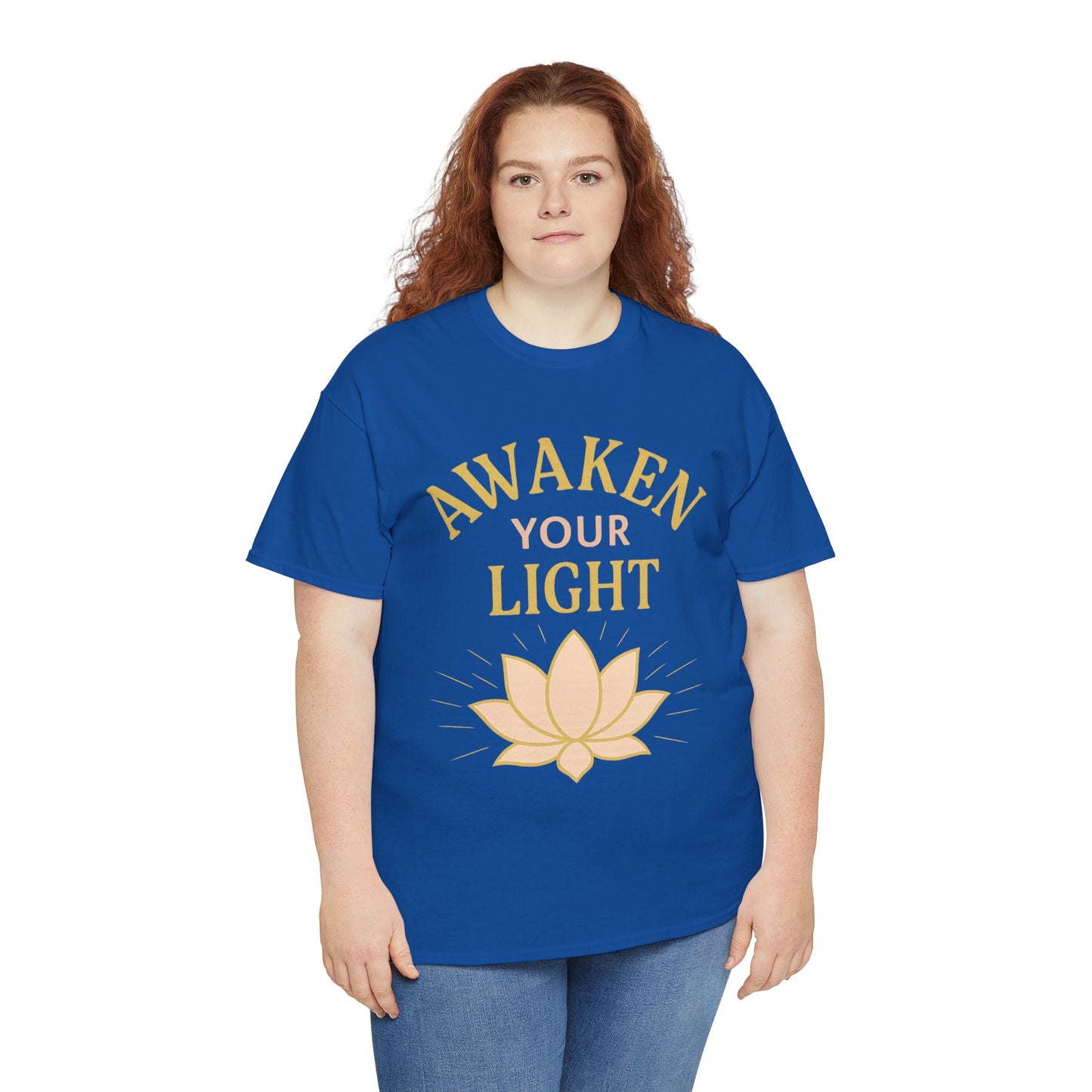 Awaken Your Light Unisex Tee - Inspirational Cotton Shirt for Mindfulness and Yoga