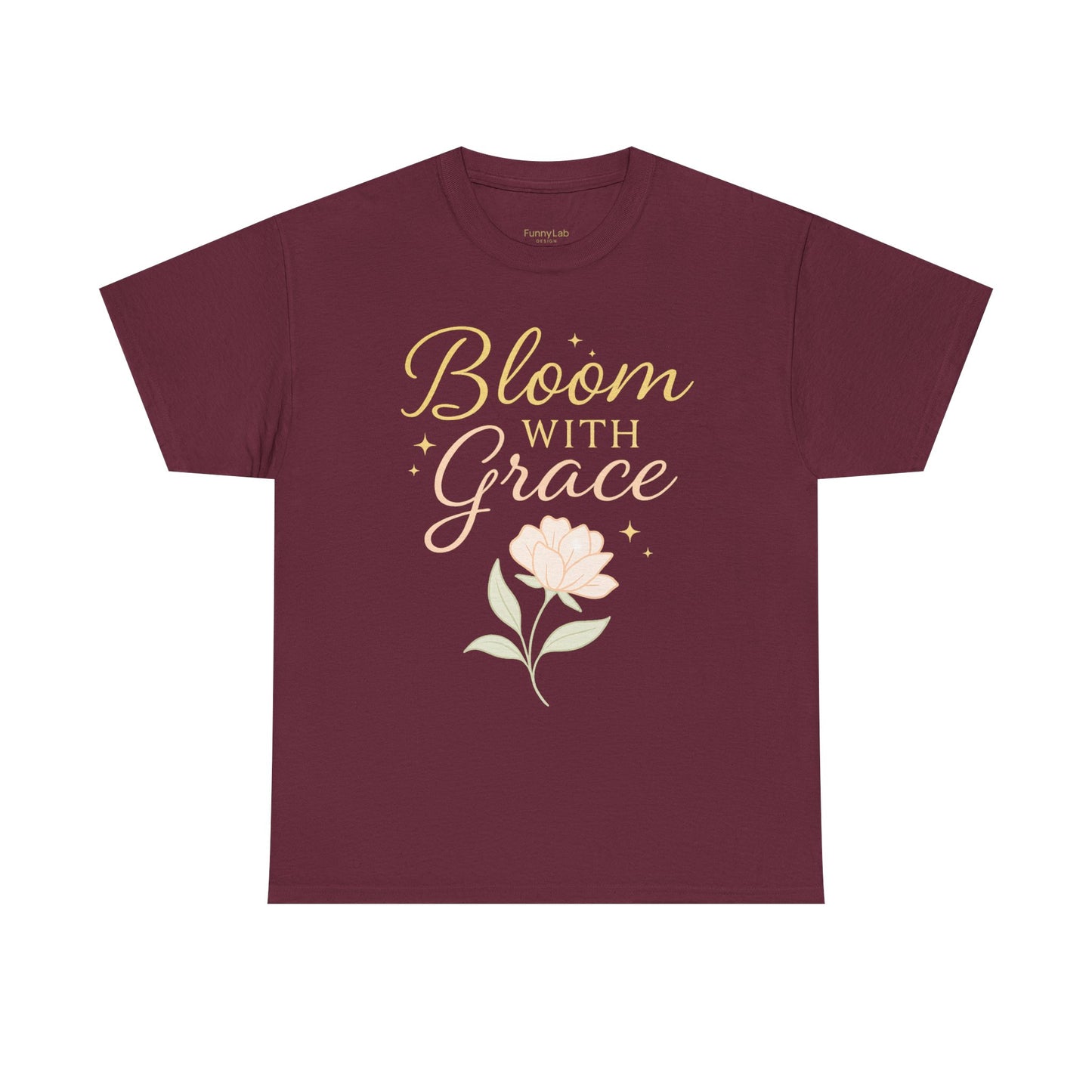 Bloom with Grace Unisex Heavy Cotton Tee - Inspirational Floral Shirt