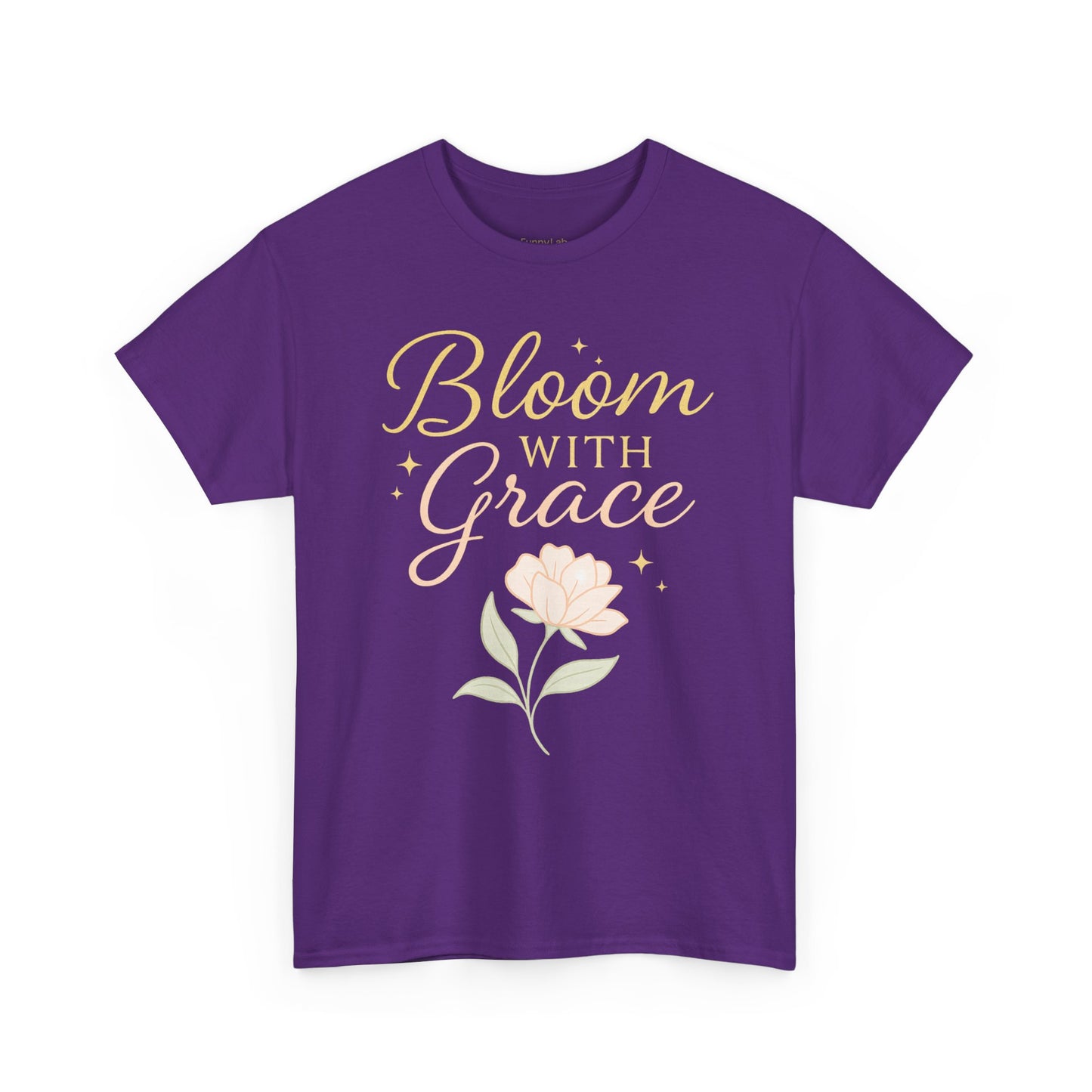 Bloom with Grace Unisex Heavy Cotton Tee - Inspirational Floral Shirt