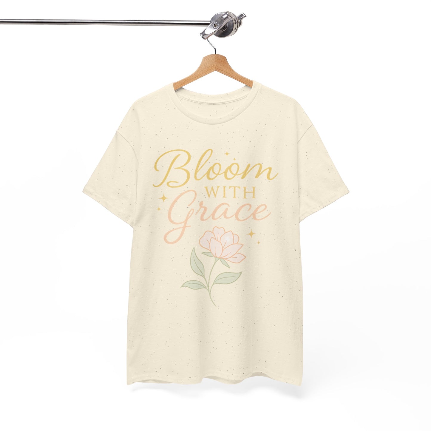 Bloom with Grace Unisex Heavy Cotton Tee - Inspirational Floral Shirt