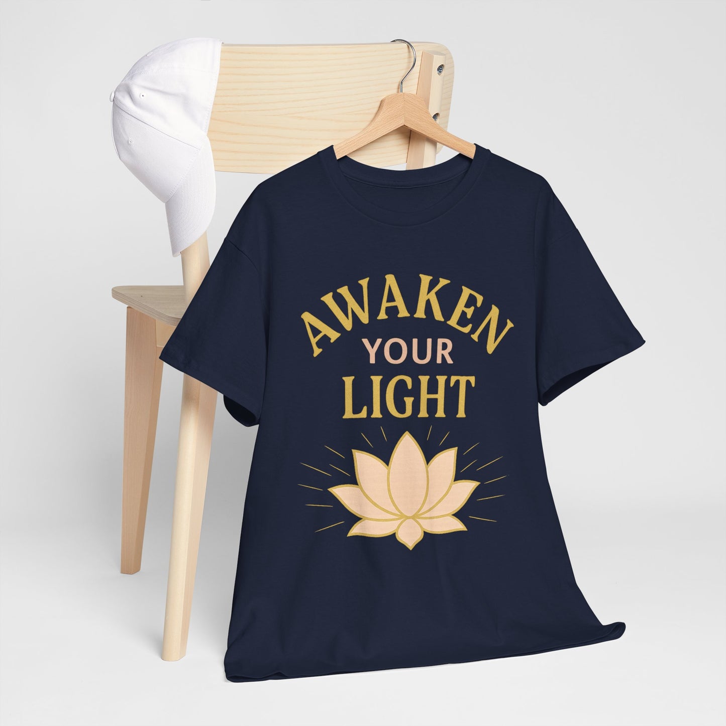 Awaken Your Light Unisex Tee - Inspirational Cotton Shirt for Mindfulness and Yoga