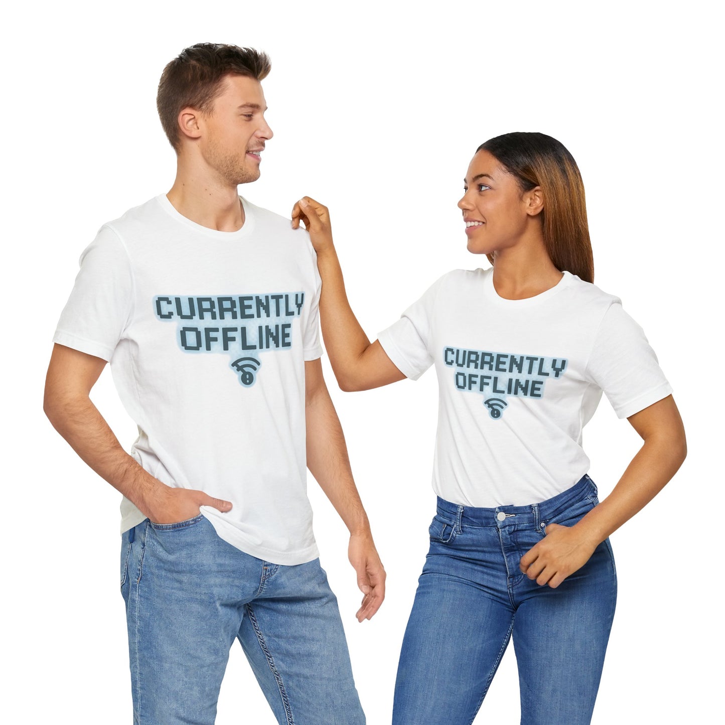 Casual Unisex Tee - Currently Offline Graphic Shirt