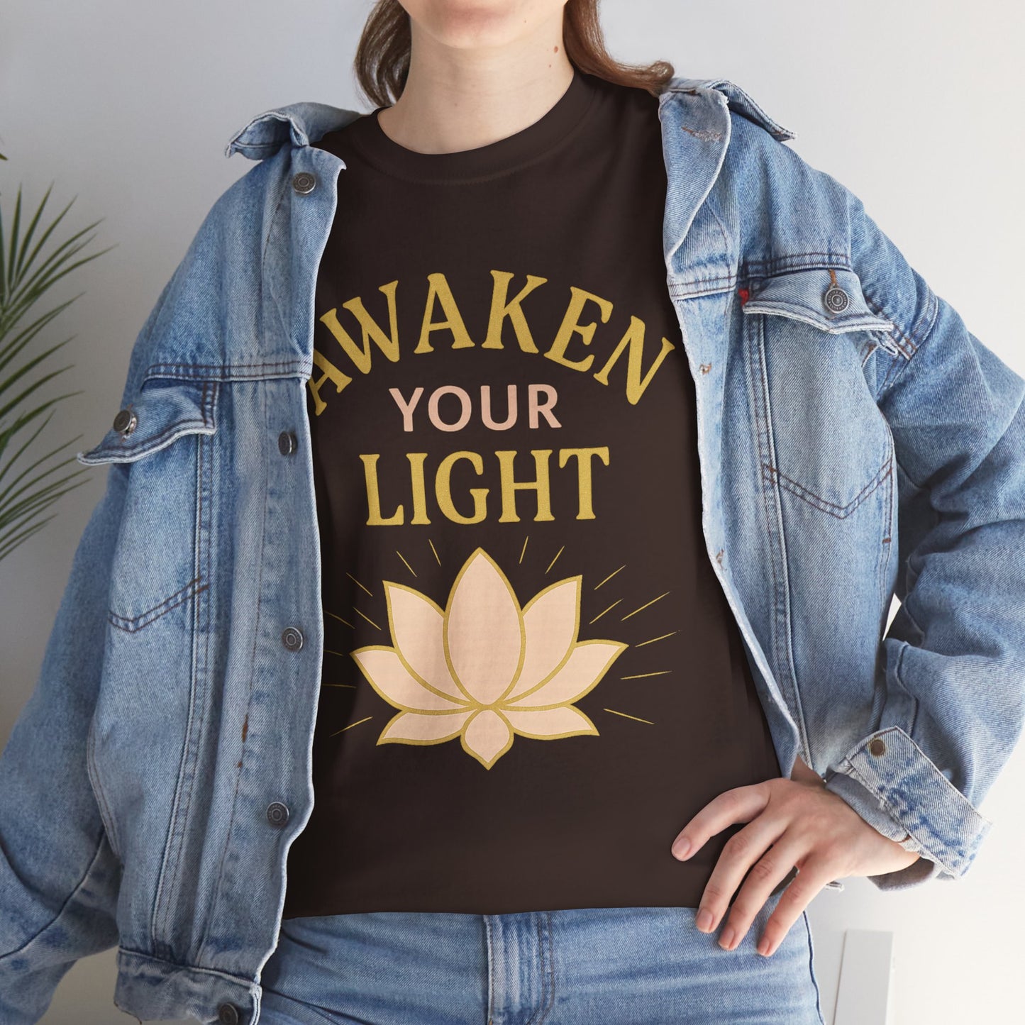 Awaken Your Light Unisex Tee - Inspirational Cotton Shirt for Mindfulness and Yoga