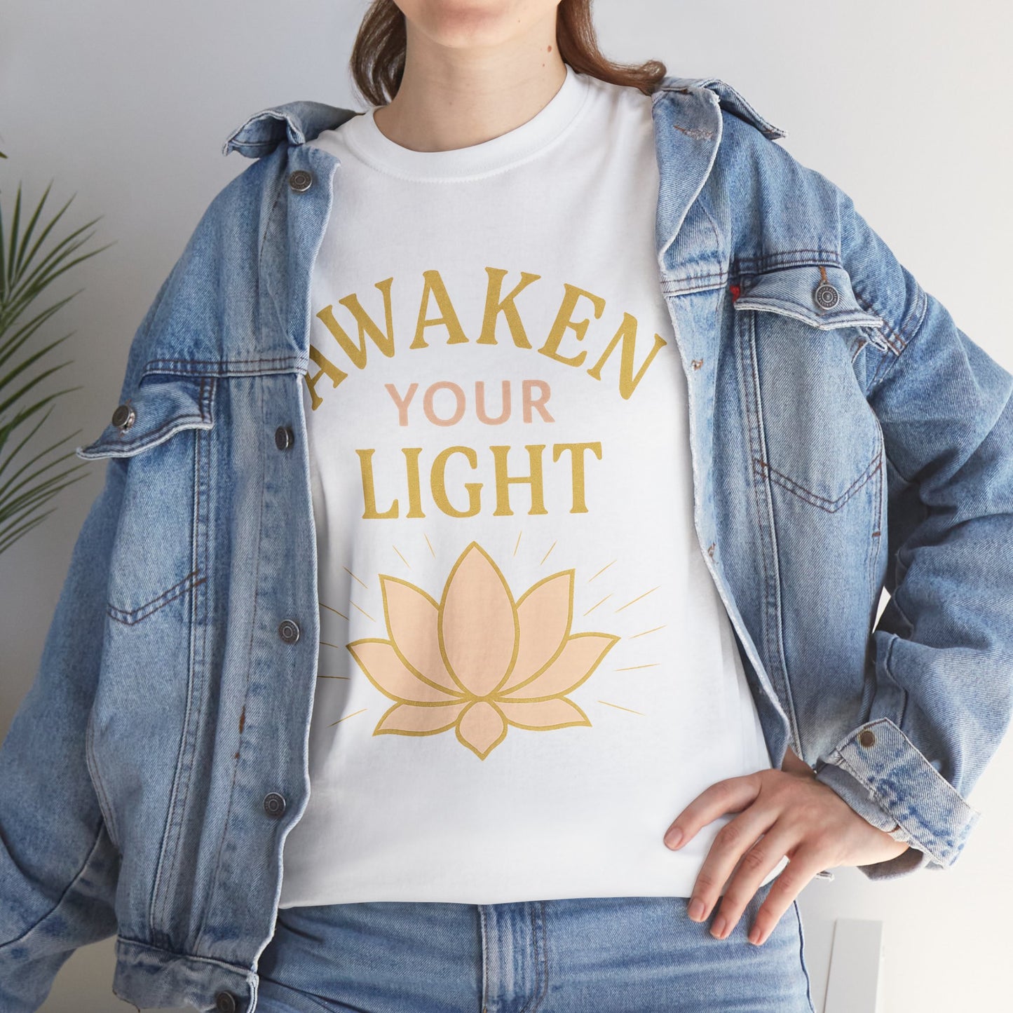 Awaken Your Light Unisex Tee - Inspirational Cotton Shirt for Mindfulness and Yoga