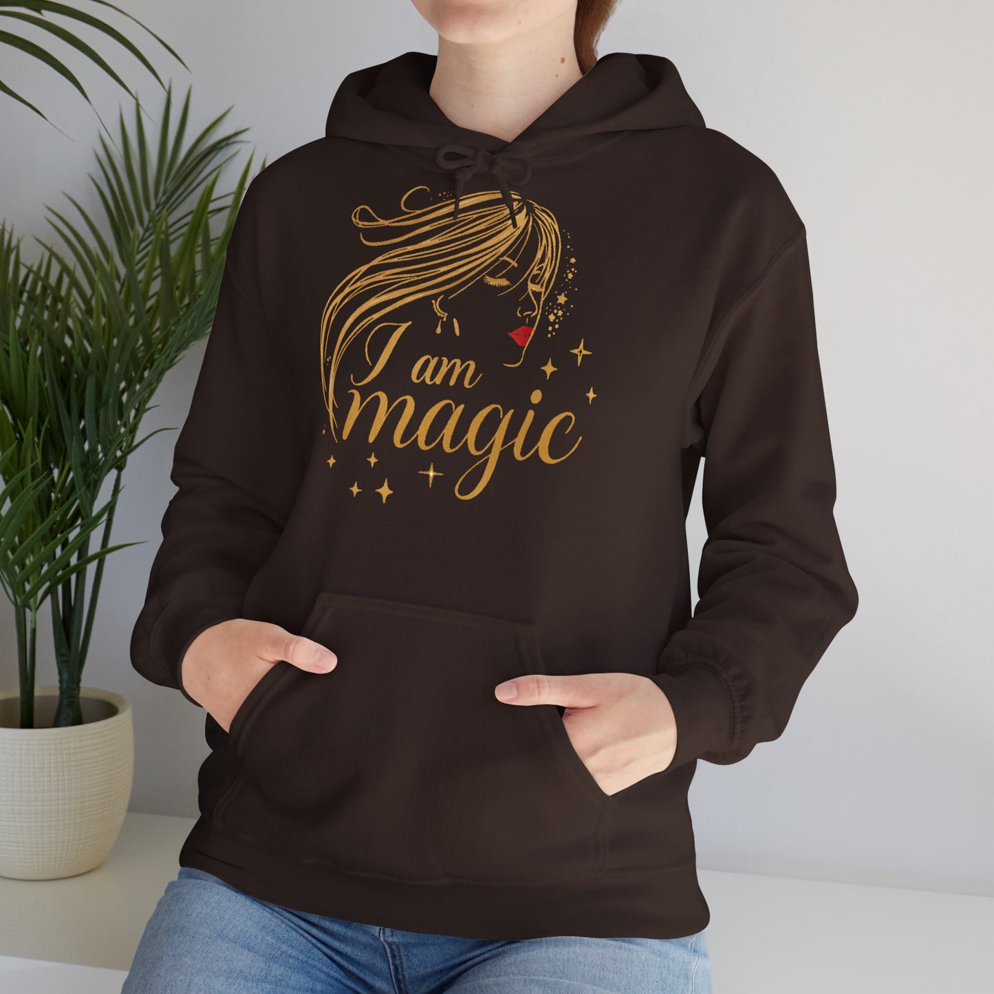 „I Am Magic“ Hoodie – Femininer Premium Kapuzenpullover mit goldener Illustration