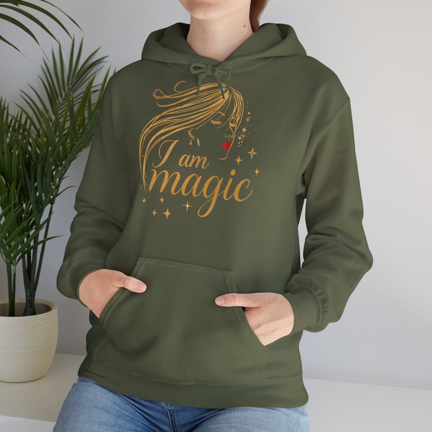 „I Am Magic“ Hoodie – Femininer Premium Kapuzenpullover mit goldener Illustration