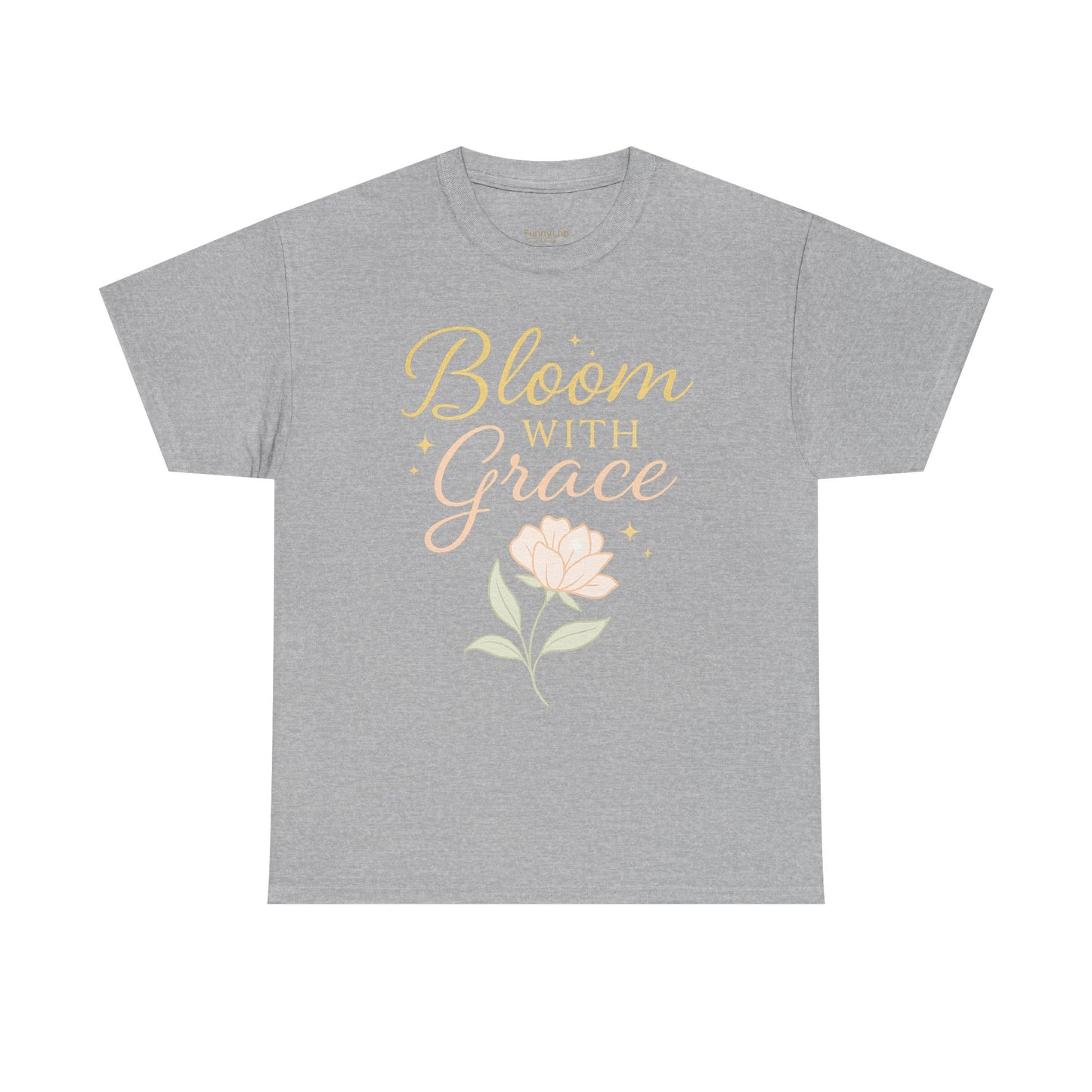 Bloom with Grace Unisex Heavy Cotton Tee - Inspirational Floral Shirt