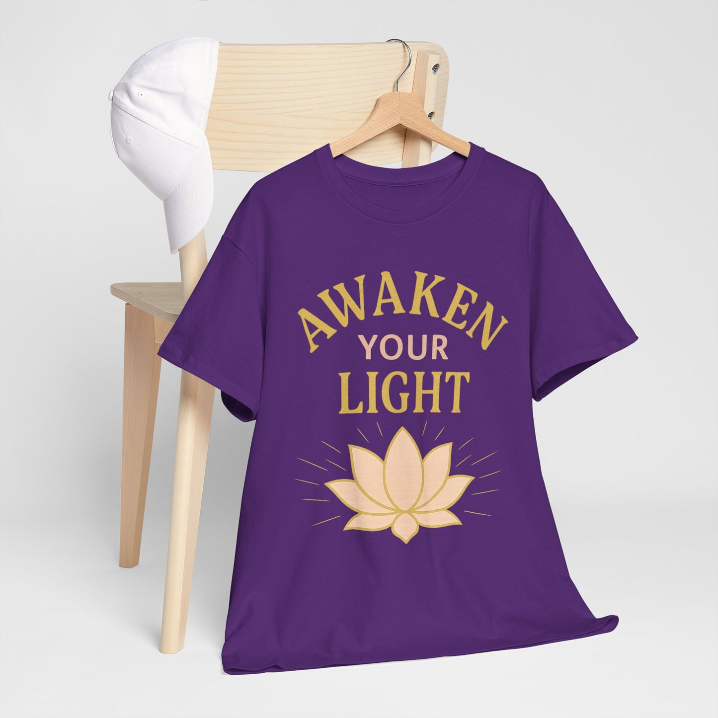 Awaken Your Light Unisex Tee - Inspirational Cotton Shirt for Mindfulness and Yoga