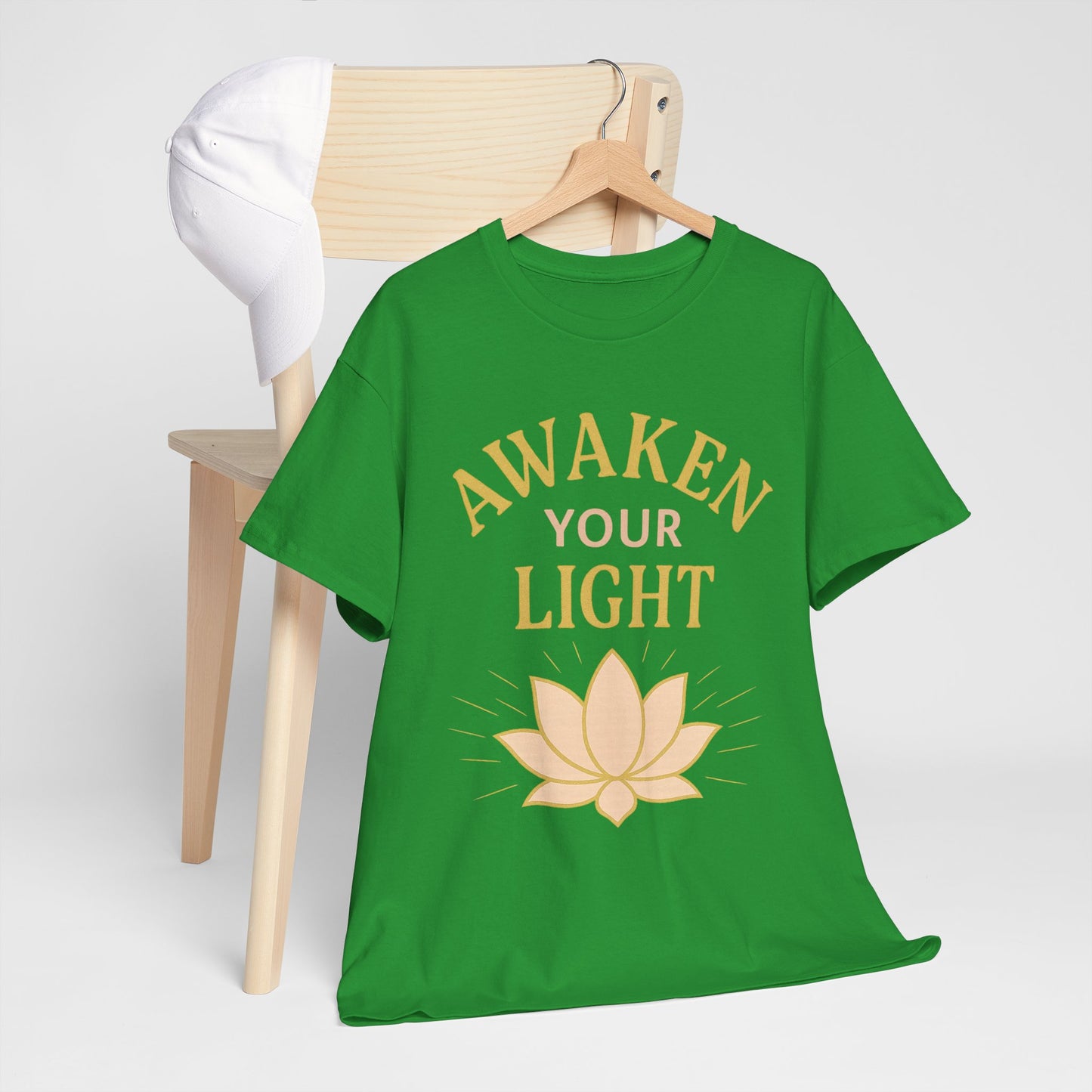 Awaken Your Light Unisex Tee - Inspirational Cotton Shirt for Mindfulness and Yoga