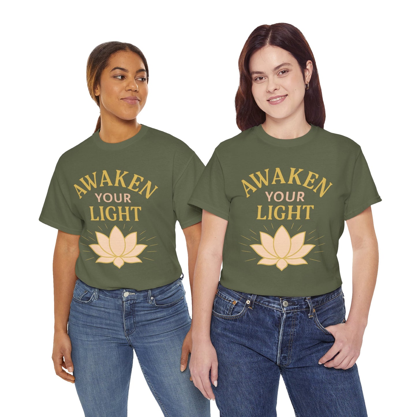 Awaken Your Light Unisex Tee - Inspirational Cotton Shirt for Mindfulness and Yoga