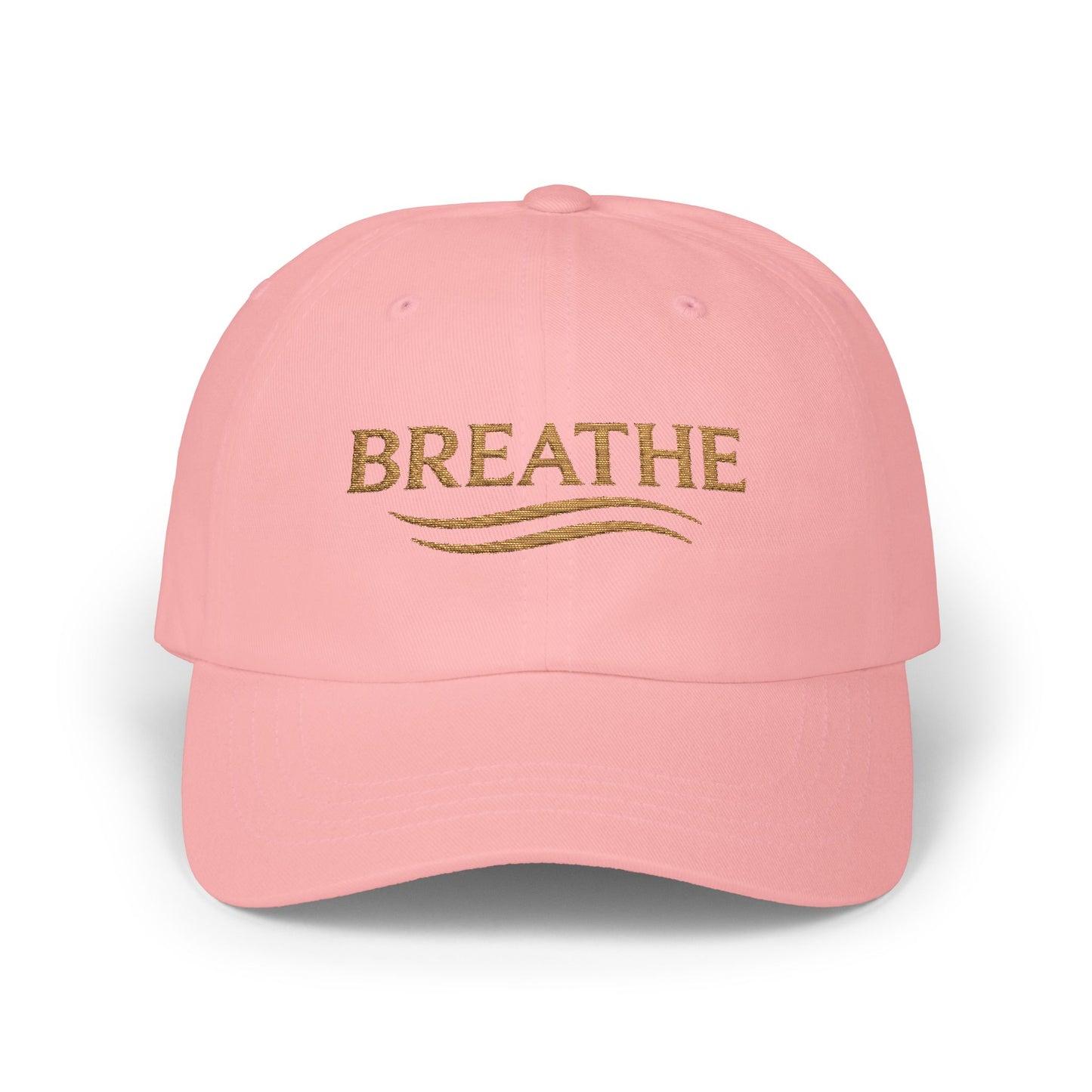 Breathe Embroidered Dad Cap — Relaxation White Baseball Hat