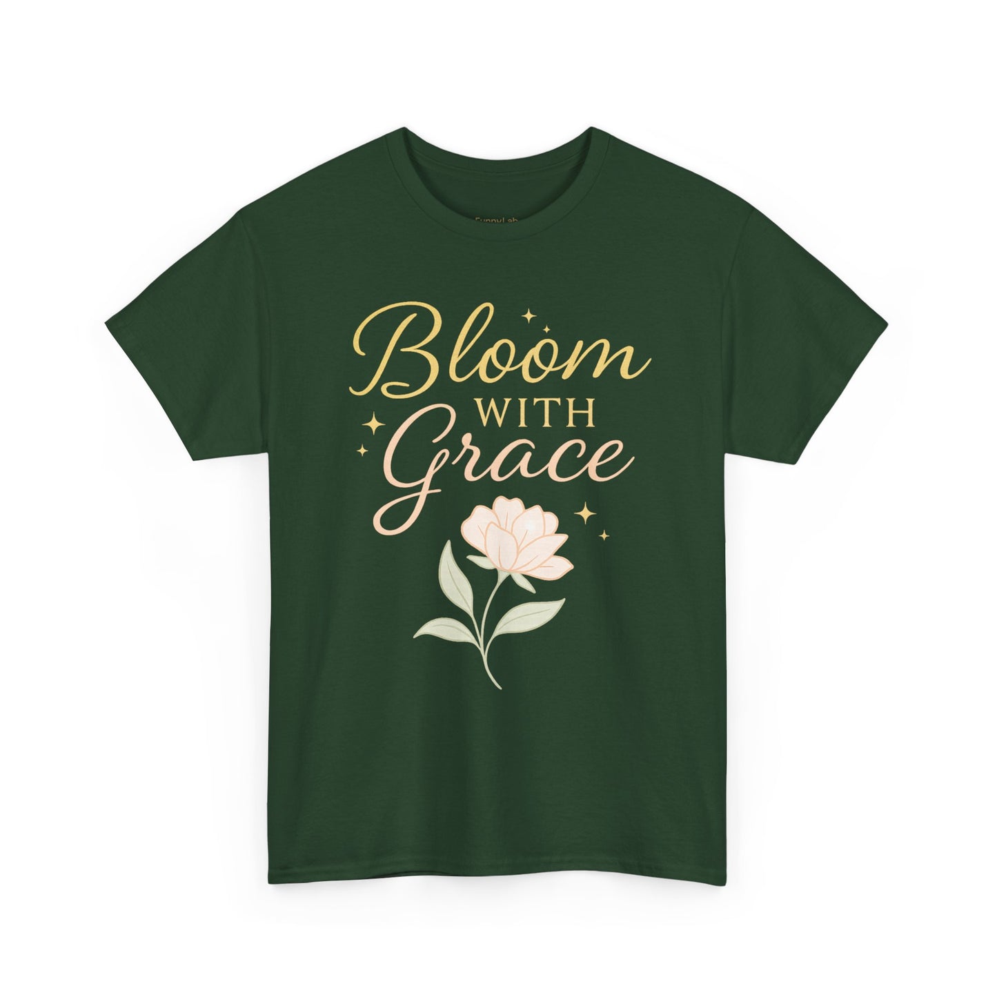 Bloom with Grace Unisex Heavy Cotton Tee - Inspirational Floral Shirt