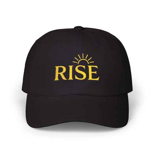 Rise Embroidered Dad Cap – White Sunrise Baseball Hat
