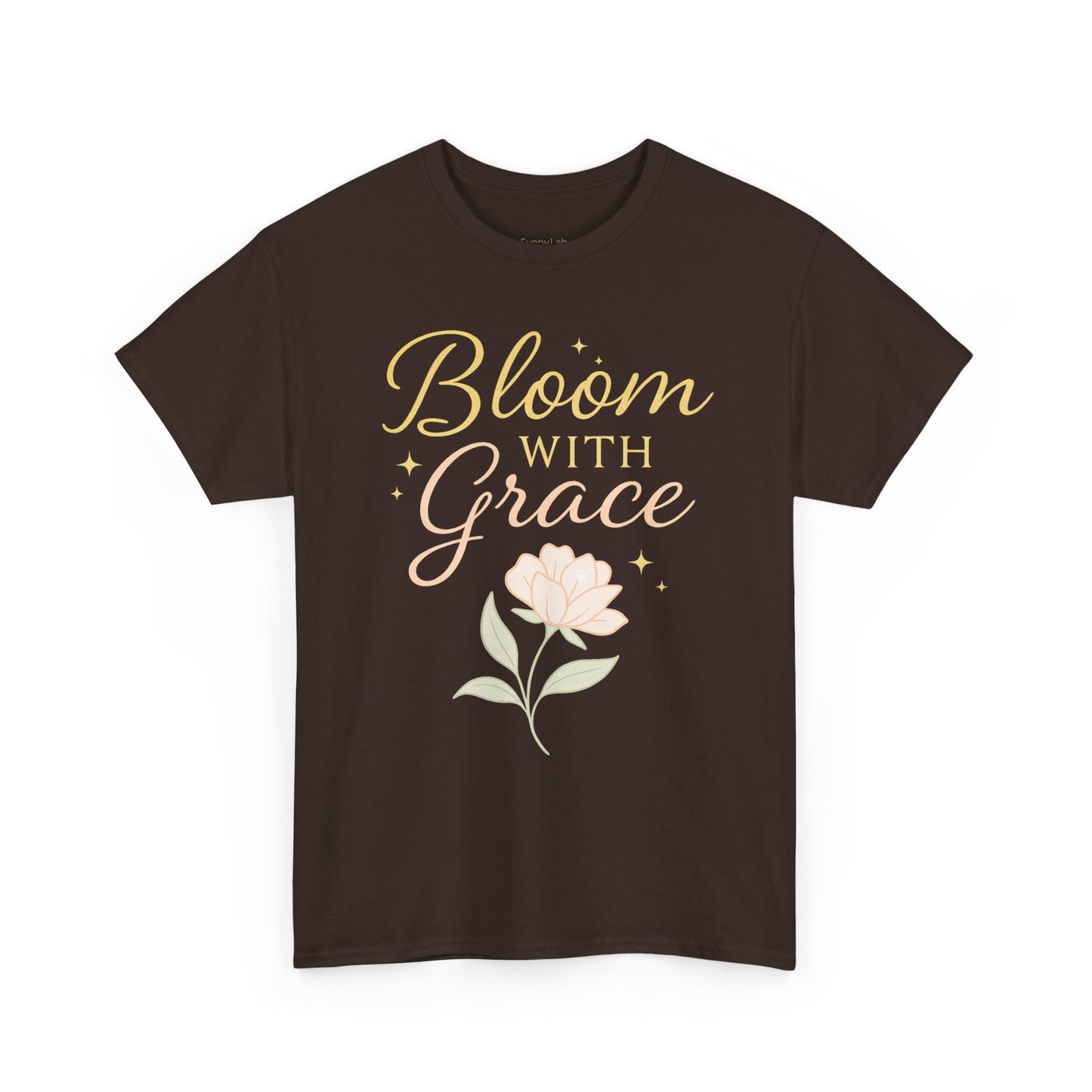 Bloom with Grace Unisex Heavy Cotton Tee - Inspirational Floral Shirt