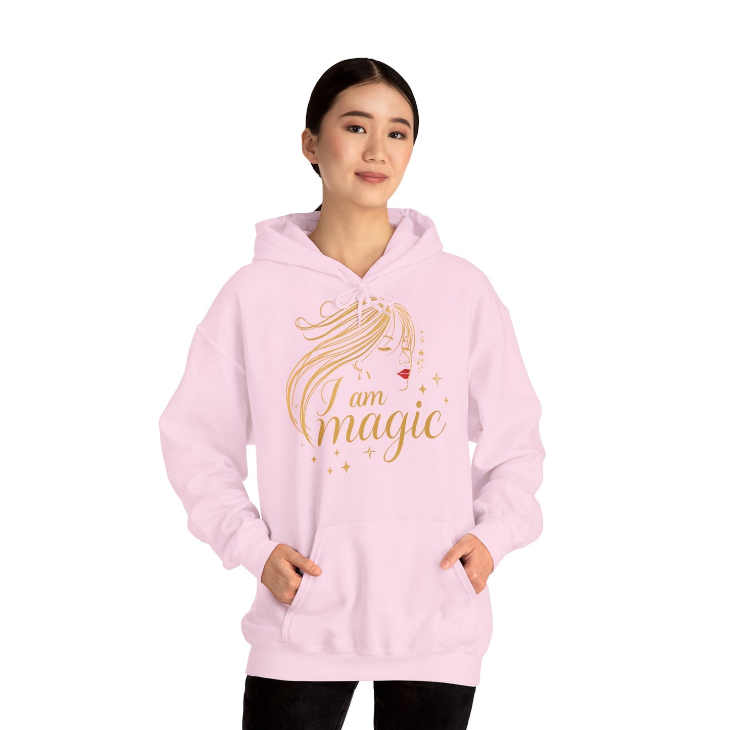 „I Am Magic“ Hoodie – Femininer Premium Kapuzenpullover mit goldener Illustration