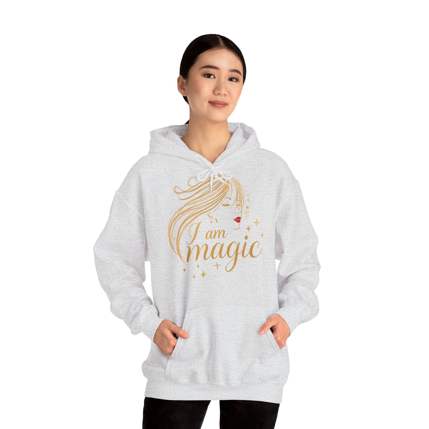 „I Am Magic“ Hoodie – Femininer Premium Kapuzenpullover mit goldener Illustration