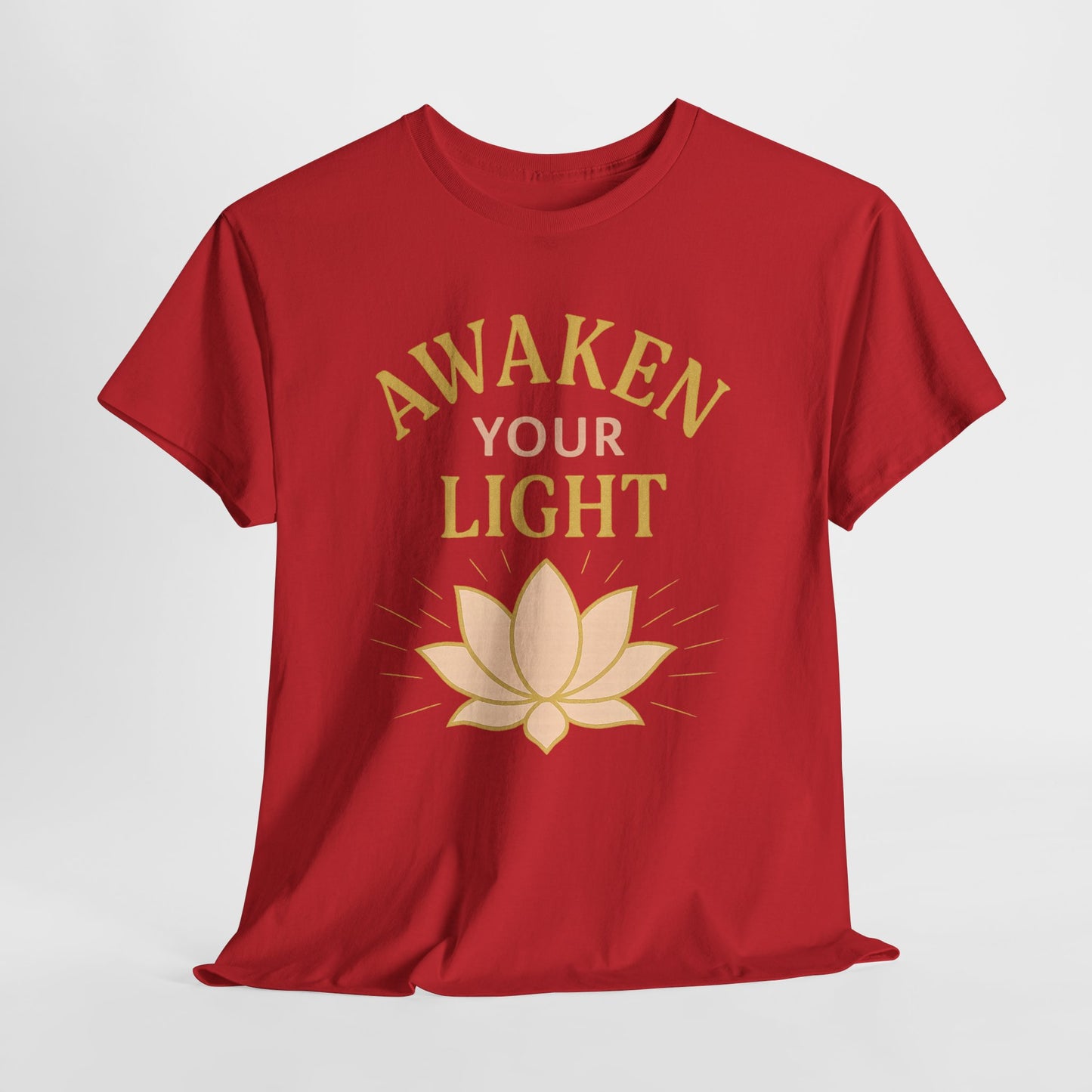 Awaken Your Light Unisex Tee - Inspirational Cotton Shirt for Mindfulness and Yoga
