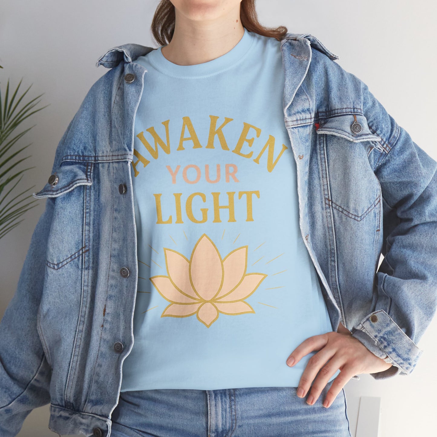 Awaken Your Light Unisex Tee - Inspirational Cotton Shirt for Mindfulness and Yoga