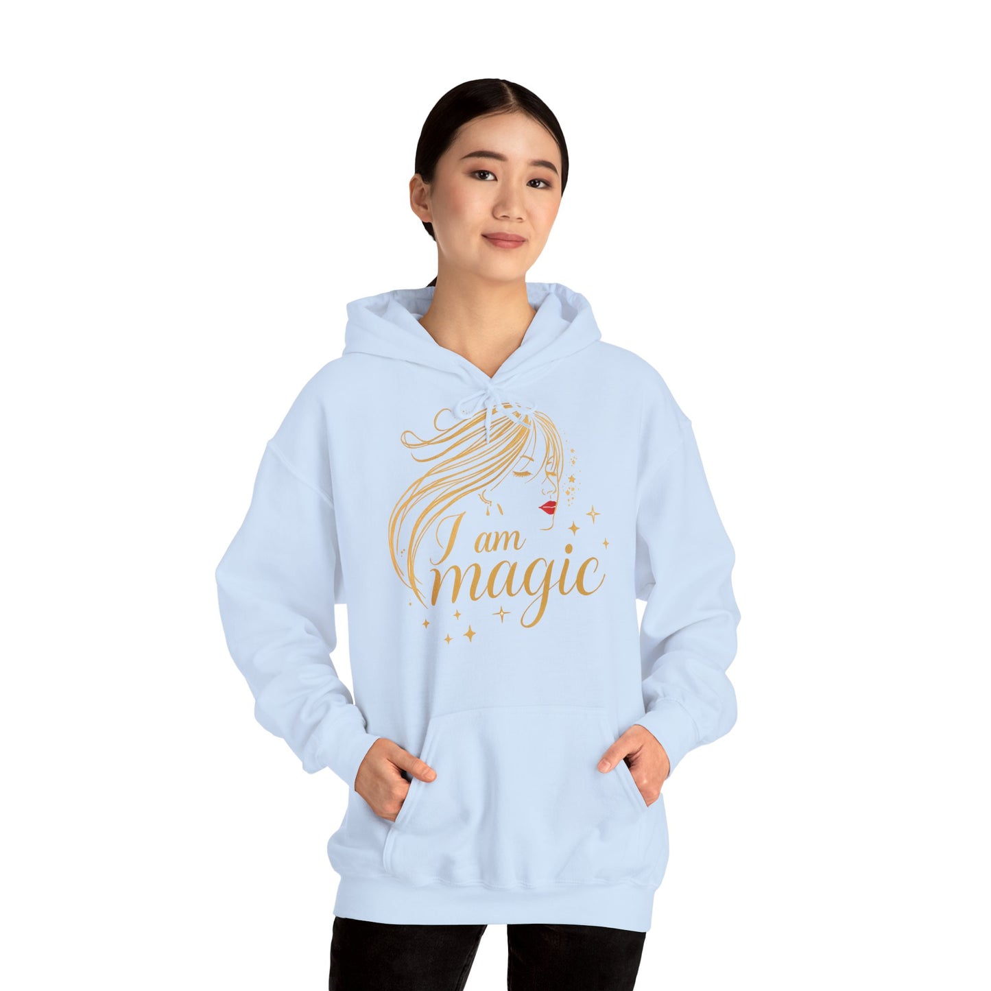 „I Am Magic“ Hoodie – Femininer Premium Kapuzenpullover mit goldener Illustration