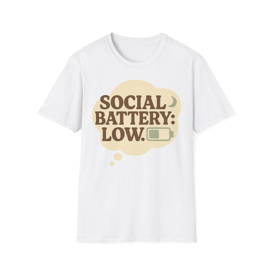 Social Battery: Low – Unisex Softstyle T-Shirt