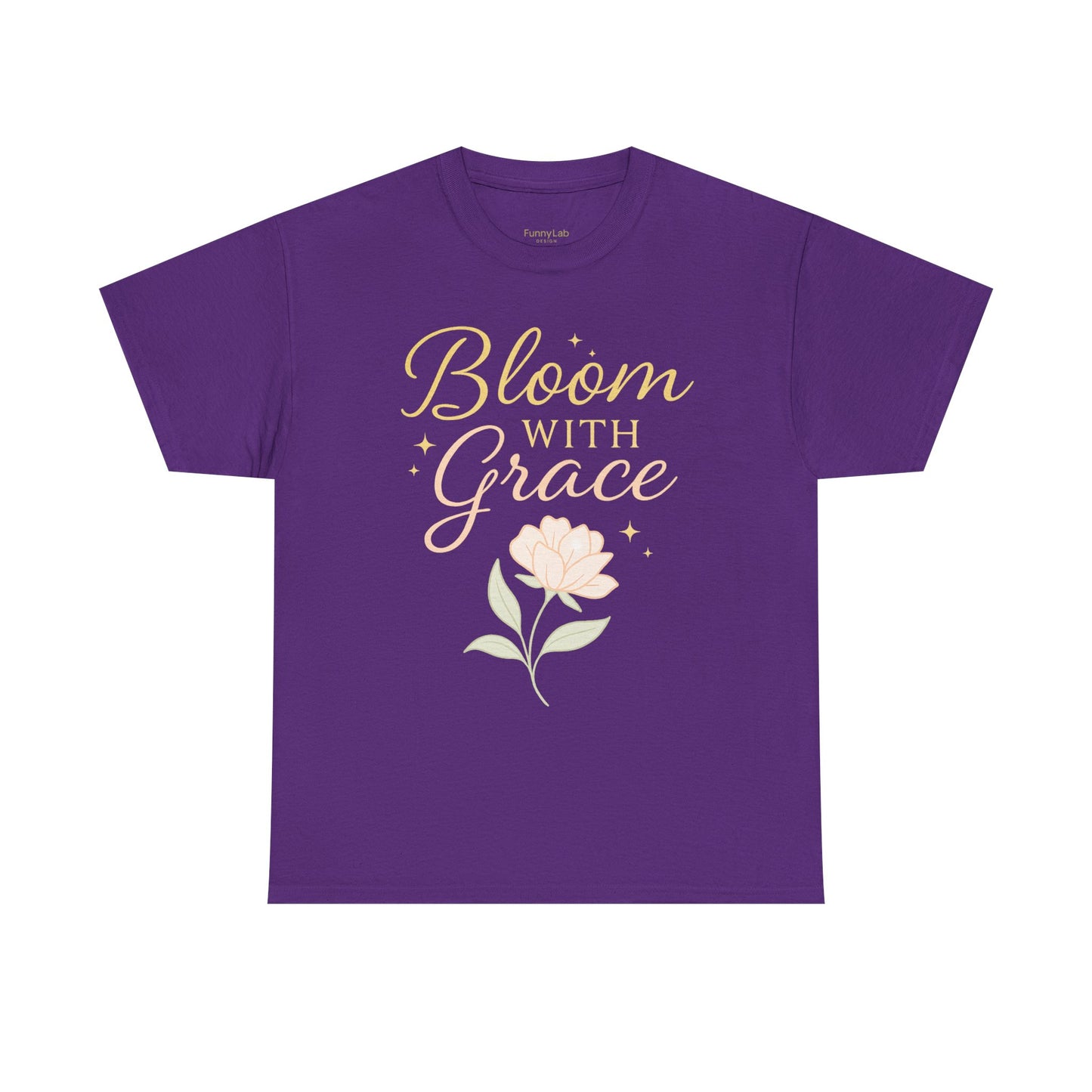Bloom with Grace Unisex Heavy Cotton Tee - Inspirational Floral Shirt