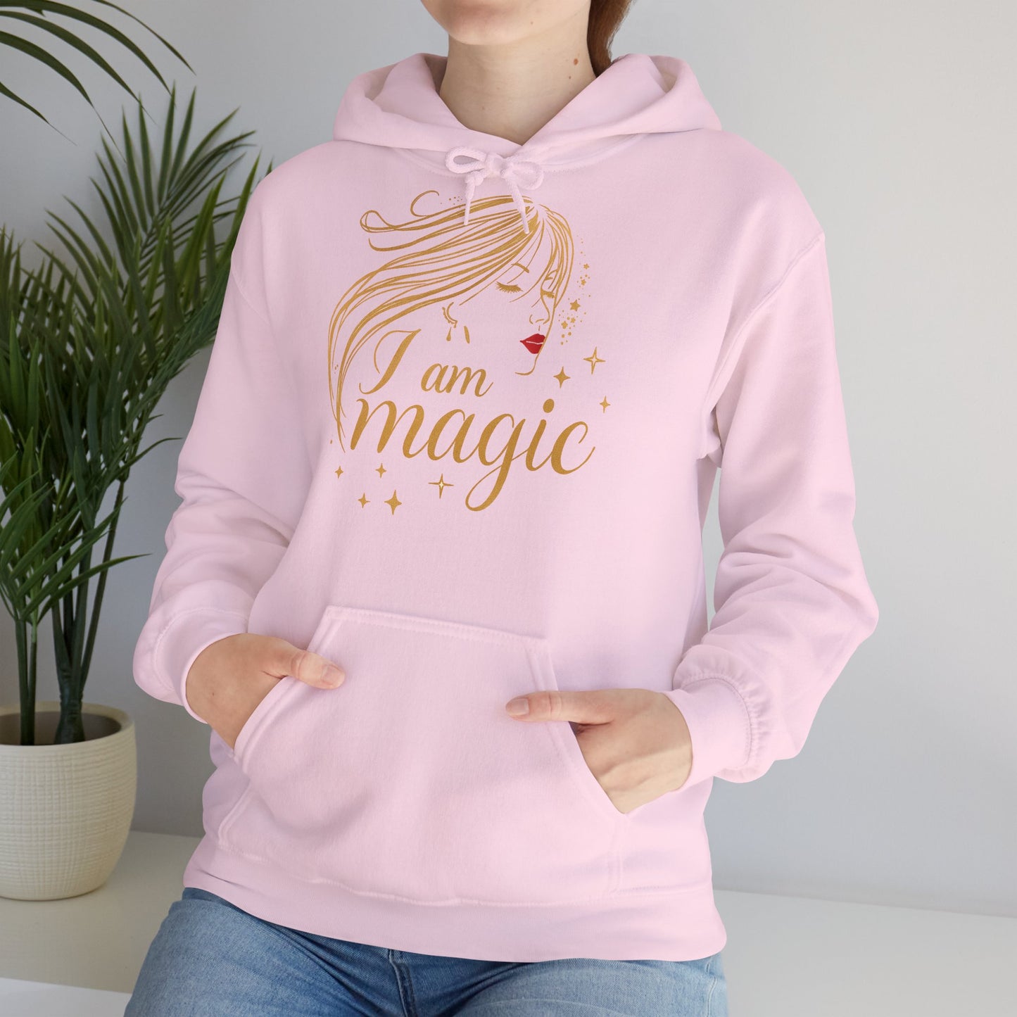„I Am Magic“ Hoodie – Femininer Premium Kapuzenpullover mit goldener Illustration
