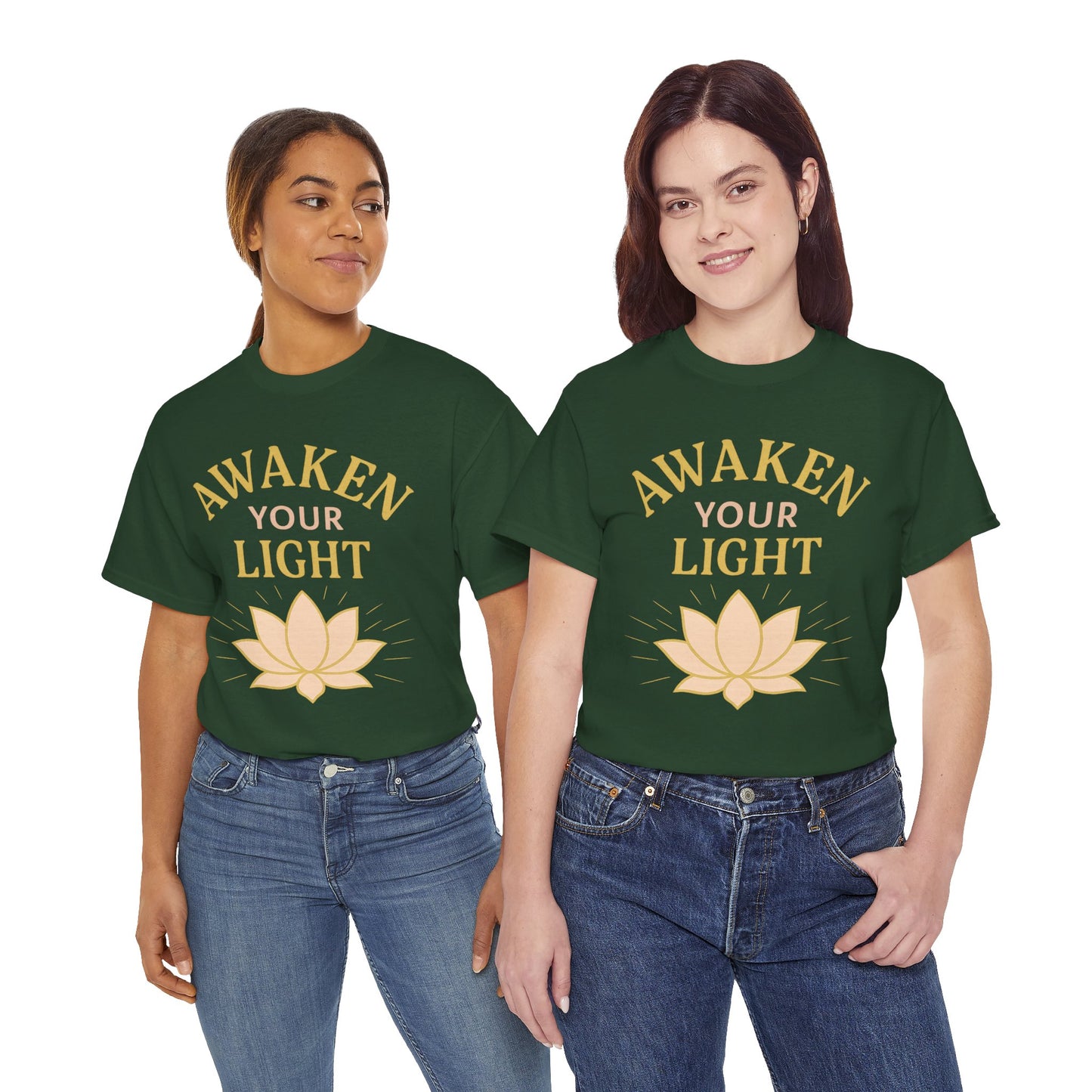 Awaken Your Light Unisex Tee - Inspirational Cotton Shirt for Mindfulness and Yoga