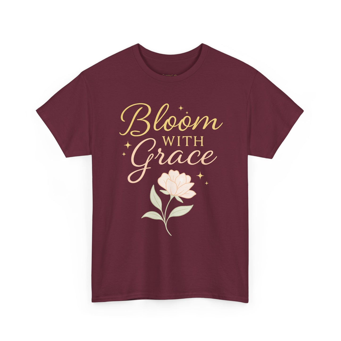 Bloom with Grace Unisex Heavy Cotton Tee - Inspirational Floral Shirt