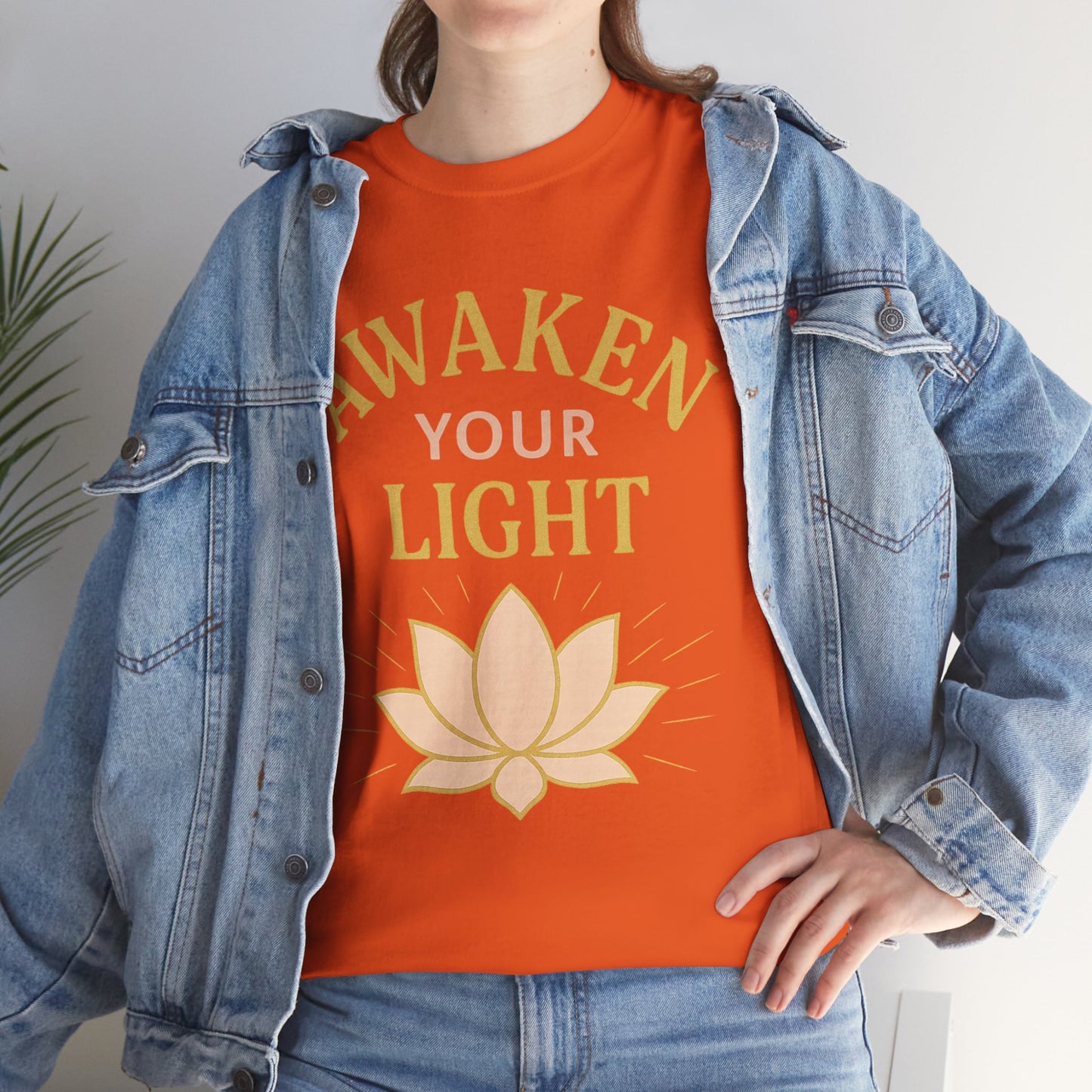 Awaken Your Light Unisex Tee - Inspirational Cotton Shirt for Mindfulness and Yoga
