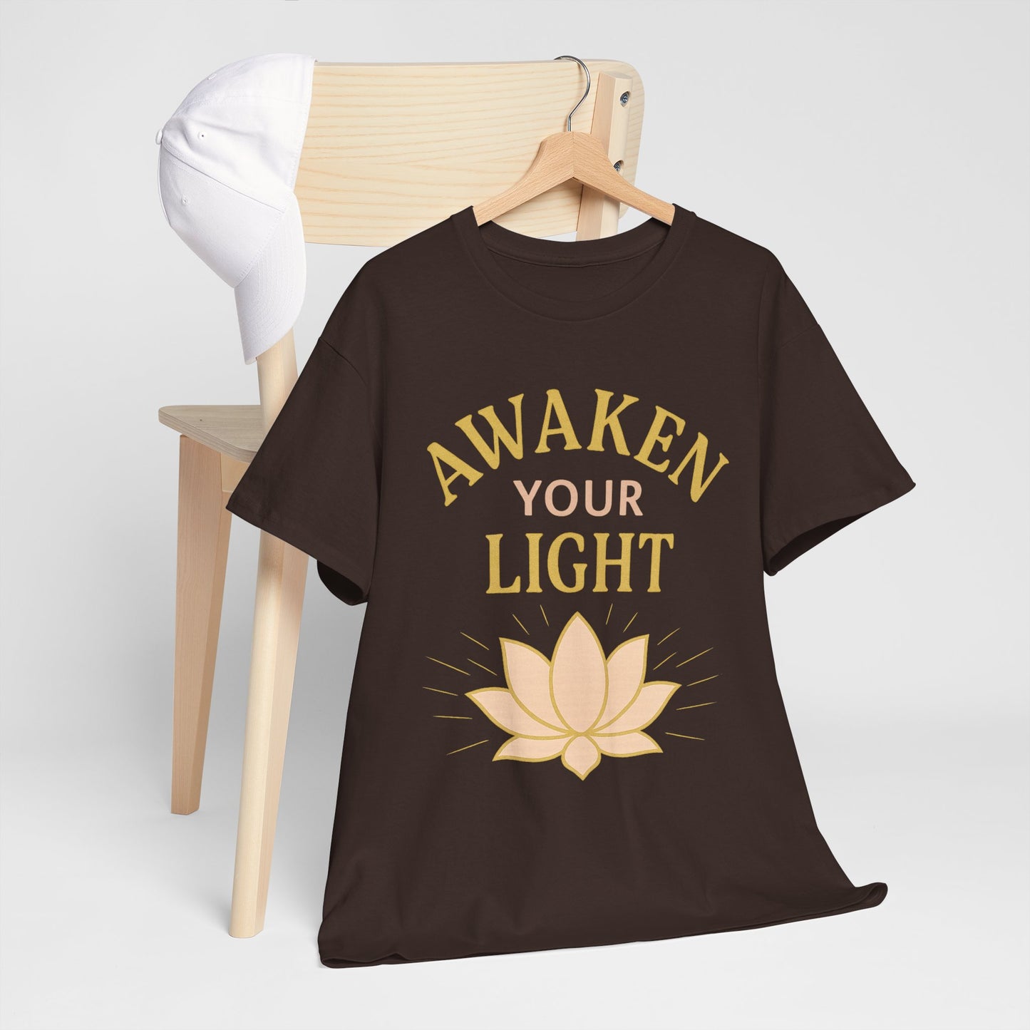 Awaken Your Light Unisex Tee - Inspirational Cotton Shirt for Mindfulness and Yoga