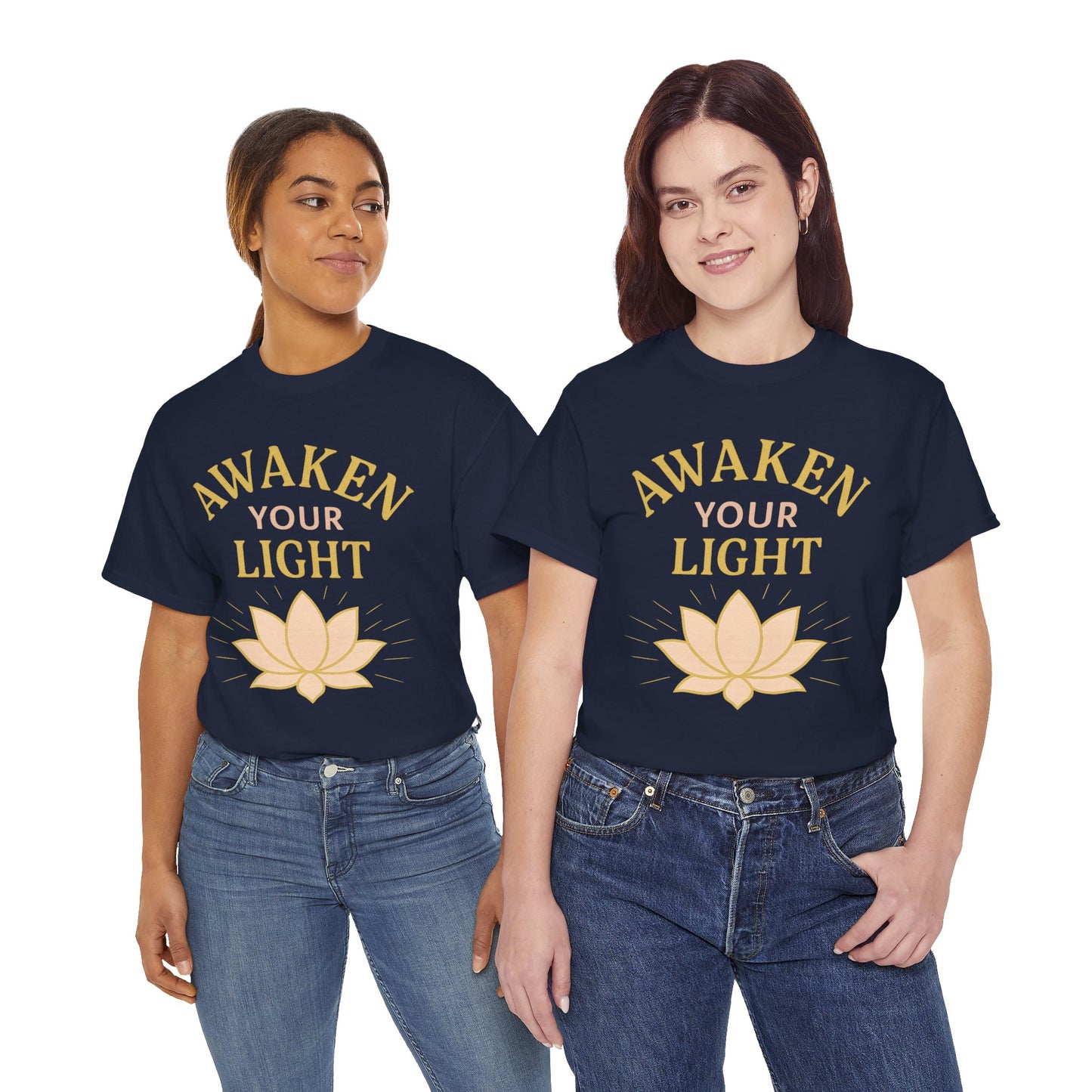 Awaken Your Light Unisex Tee - Inspirational Cotton Shirt for Mindfulness and Yoga