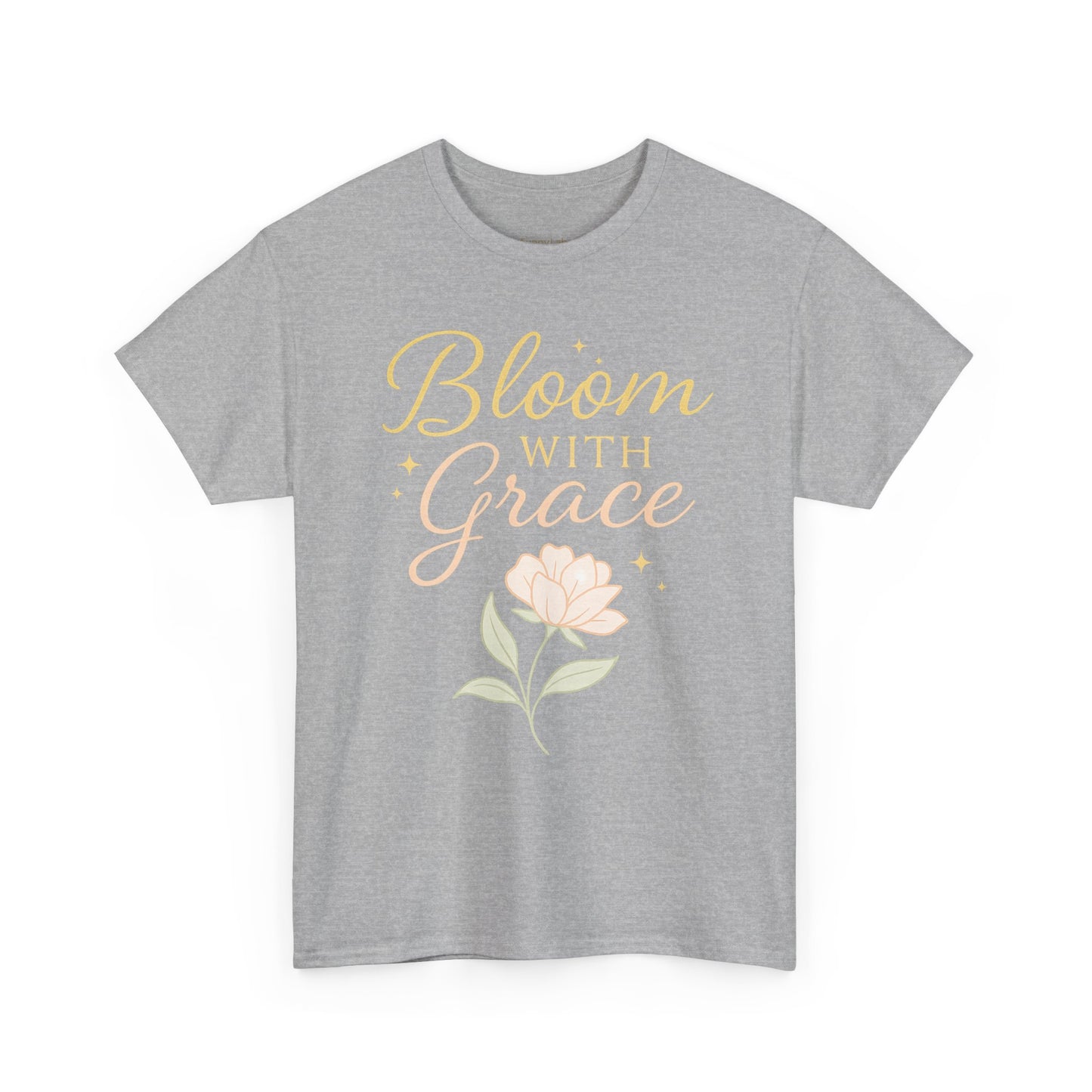 Bloom with Grace Unisex Heavy Cotton Tee - Inspirational Floral Shirt