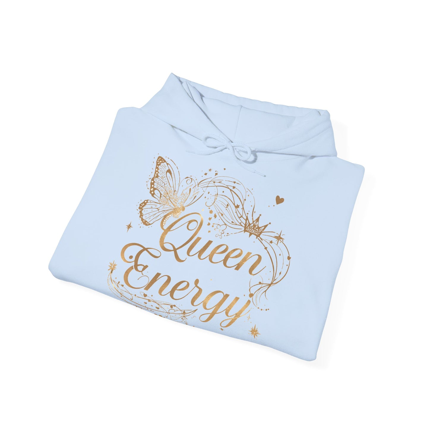 „Queen Energy“ Hoodie – Femininer Premium Kapuzenpullover mit Schmetterling & Sternen