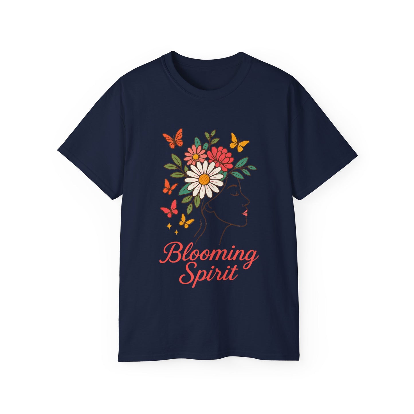 Blooming Spirit – Florales Damen T-Shirt mit zarter Linienkunst